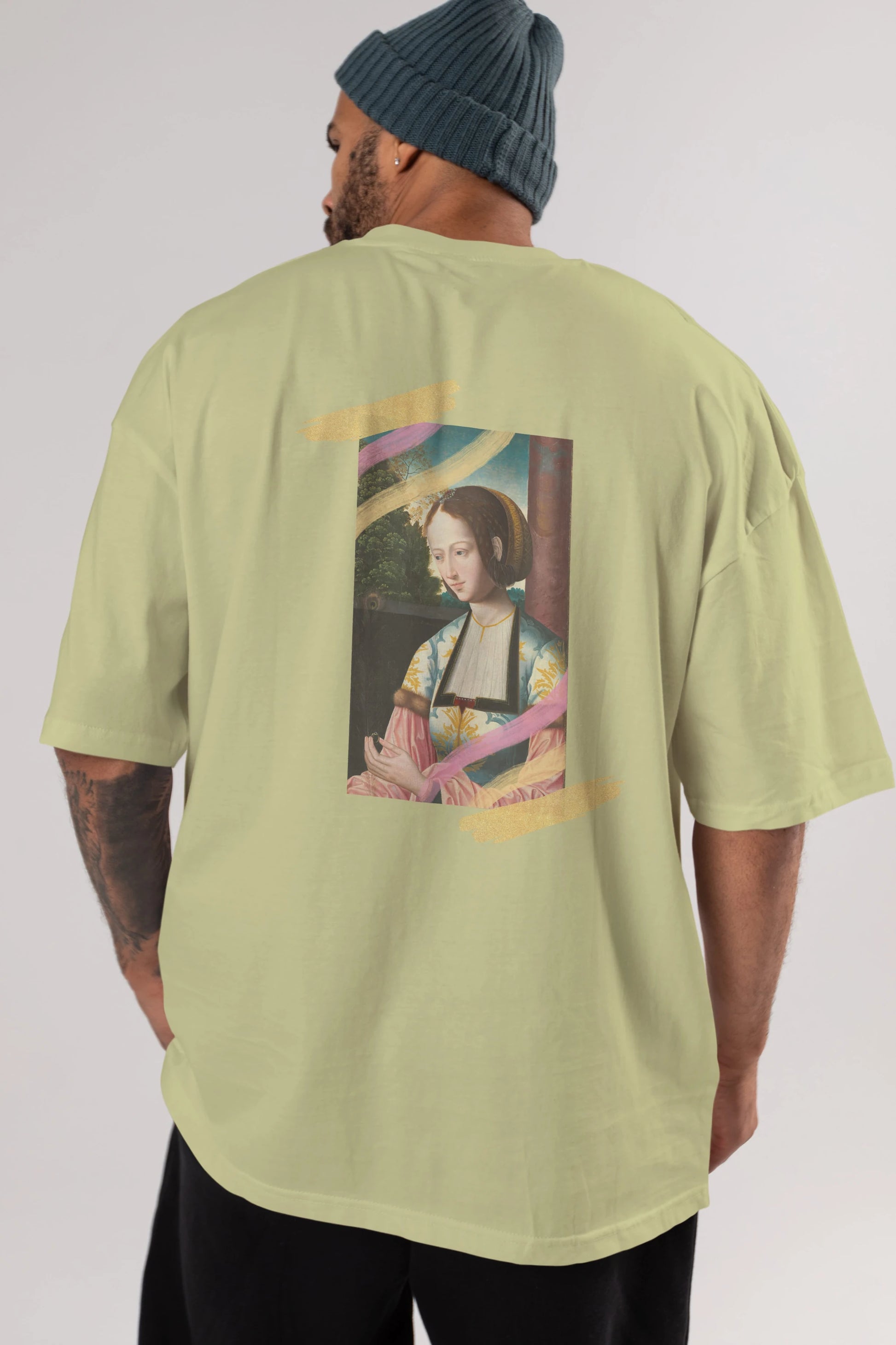 Woman Portrait Arka Baskılı Oversize t-shirt Erkek Kadın Unisex