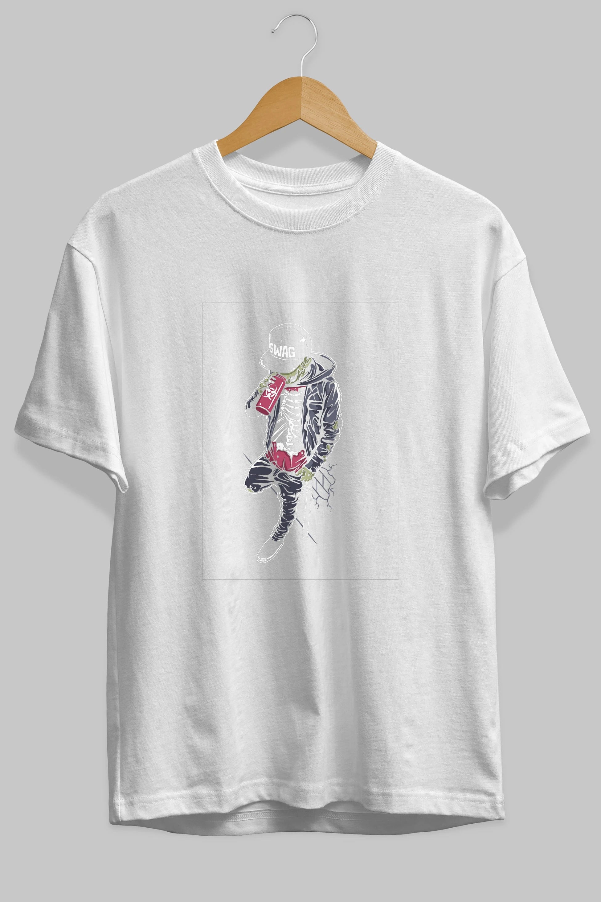 Zombie Swag Ön Baskılı Oversize t-shirt Erkek Kadın Unisex %100 Pamuk tişort