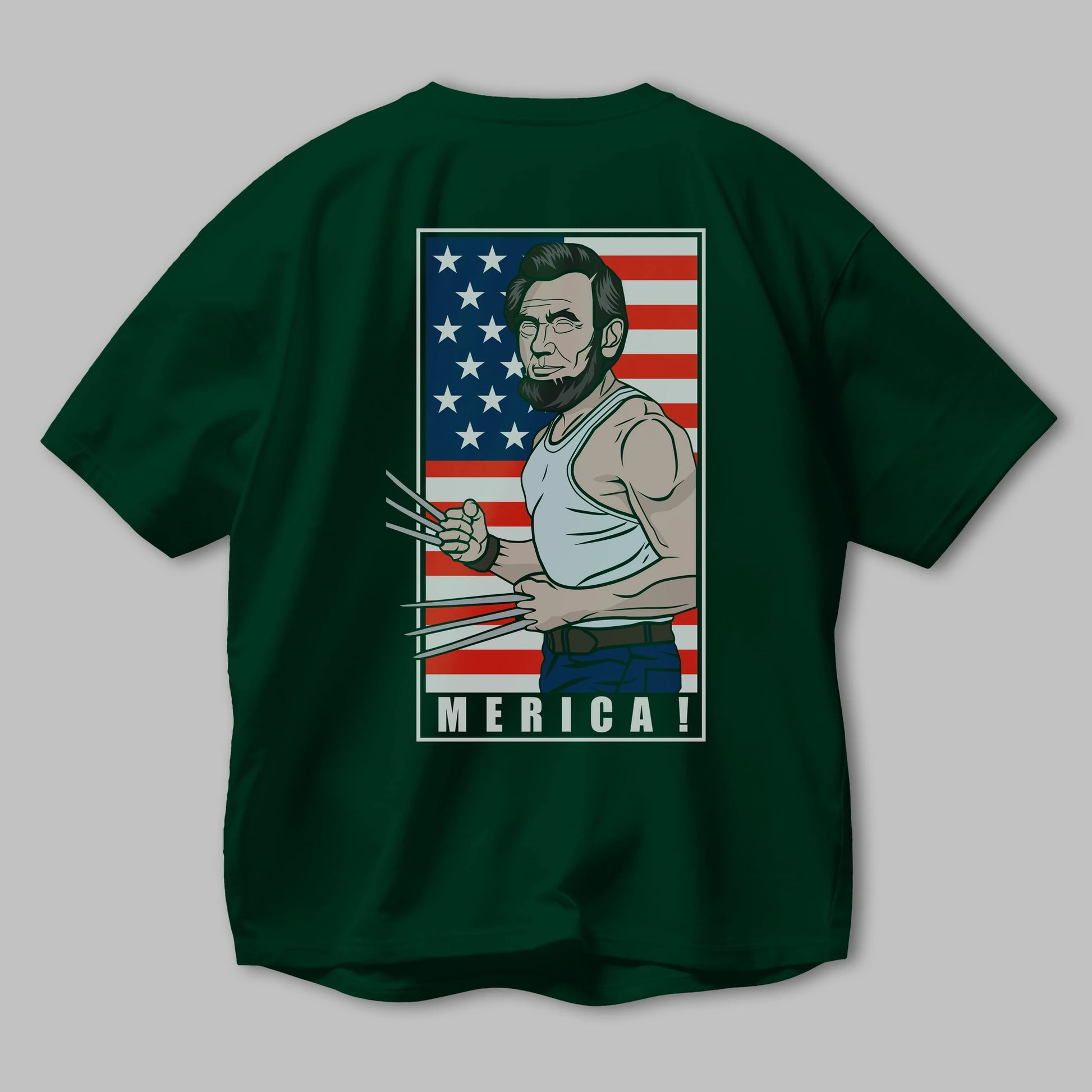 Wolverlincoln Arka Baskılı Oversize t-shirt Erkek Kadın Unisex %100 Pamuk tişort