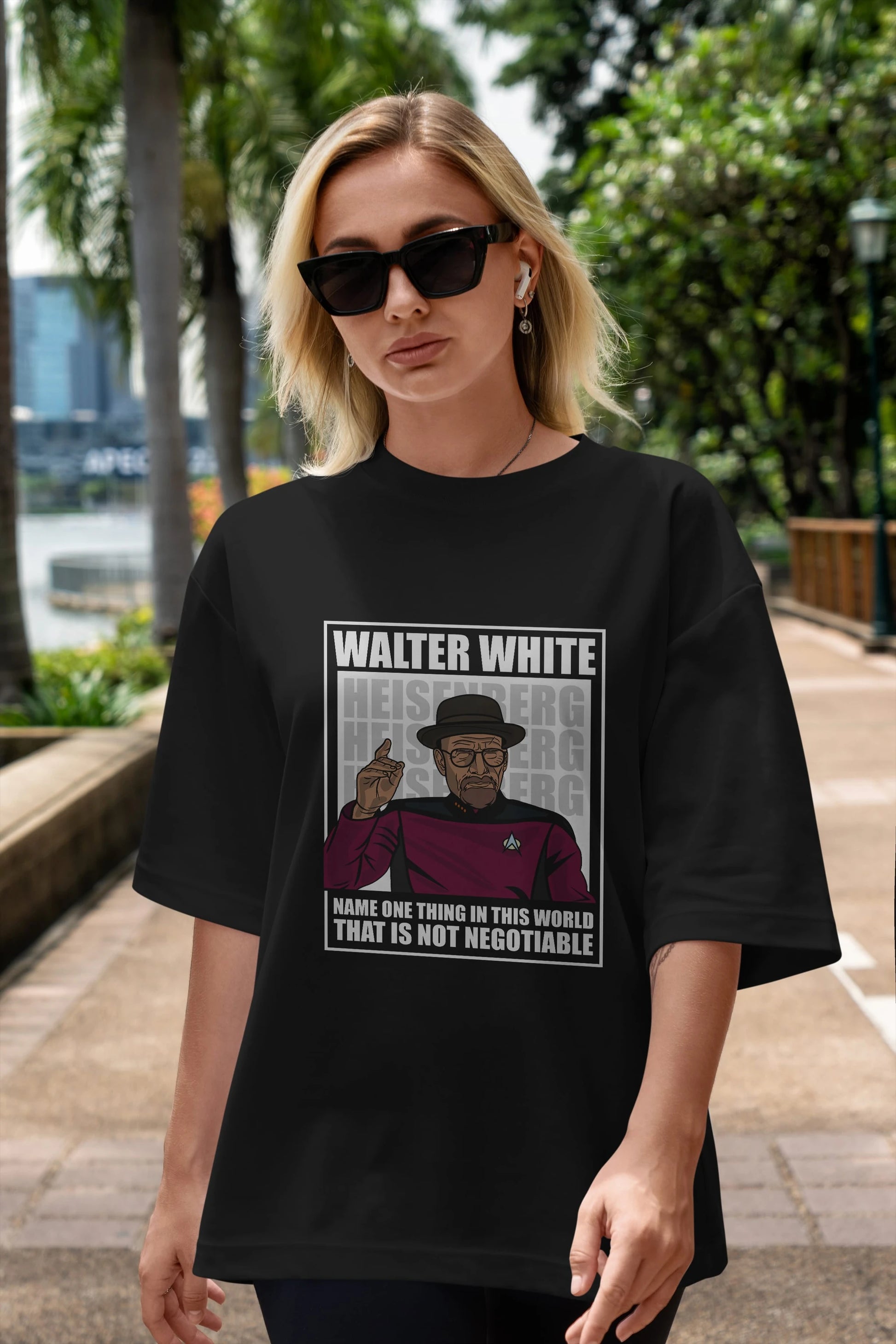 Captain Pixard Heisenberg Ön Baskılı Oversize t-shirt Erkek Kadın Unisex %100 Pamuk tişort