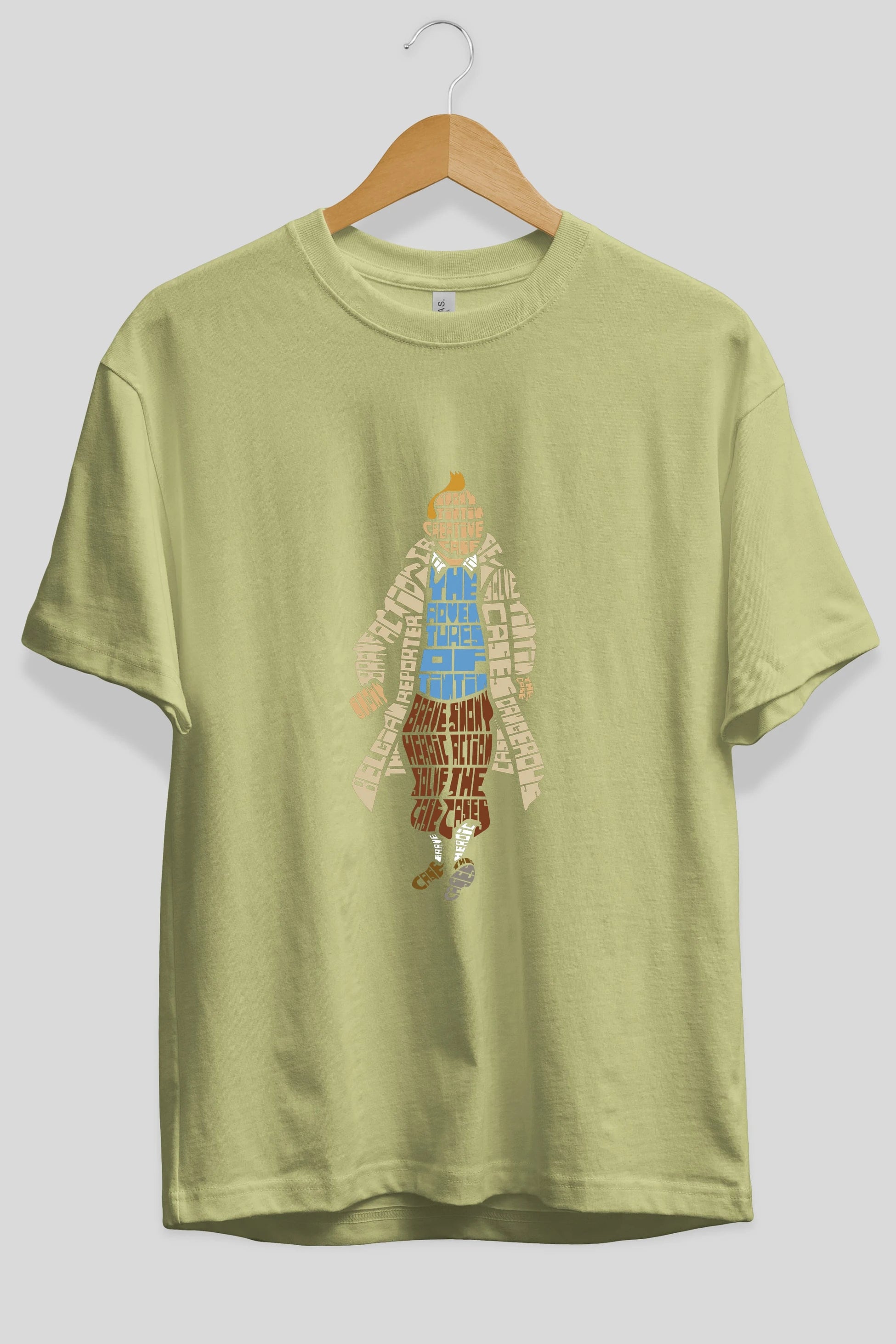 Tin Tin Ön Baskılı Oversize t-shirt %100 pamuk Erkek Kadın Unisex
