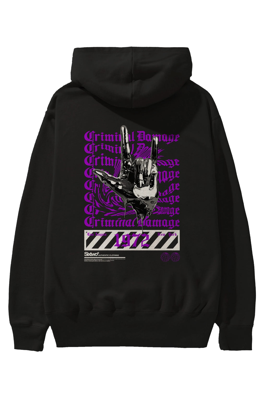 Criminal Damage 2 Arka Baskılı Hoodie Oversize Kapüşonlu Sweatshirt Erkek Kadın Unisex