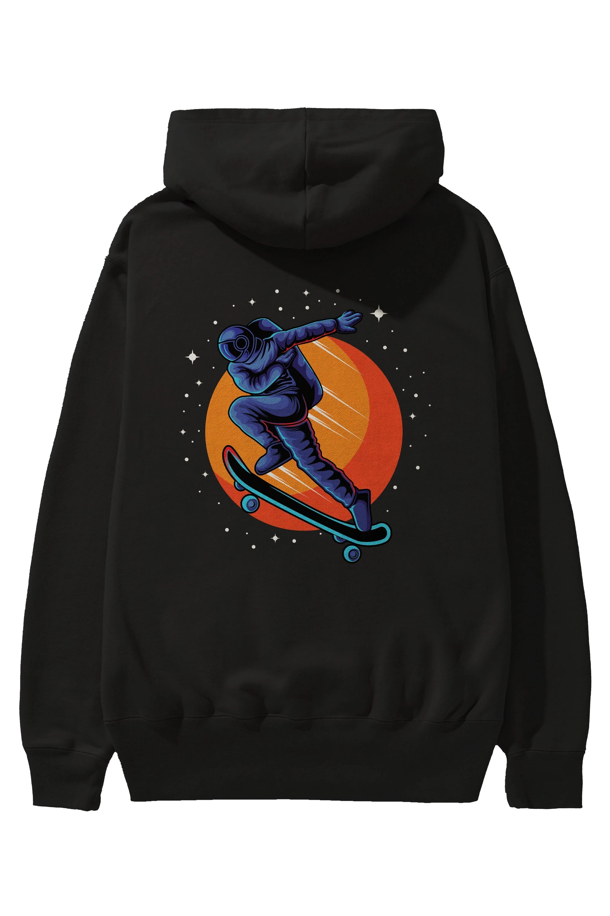 Astroskate Run Arka Baskılı Hoodie Oversize Kapüşonlu Sweatshirt Erkek Kadın Unisex