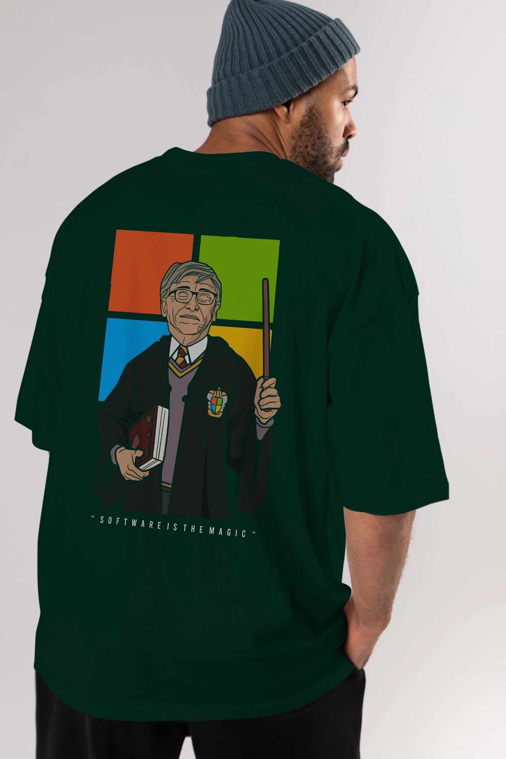 Harry Potter Gates Arka Baskılı Oversize t-shirt Erkek Kadın Unisex %100 Pamuk tişort
