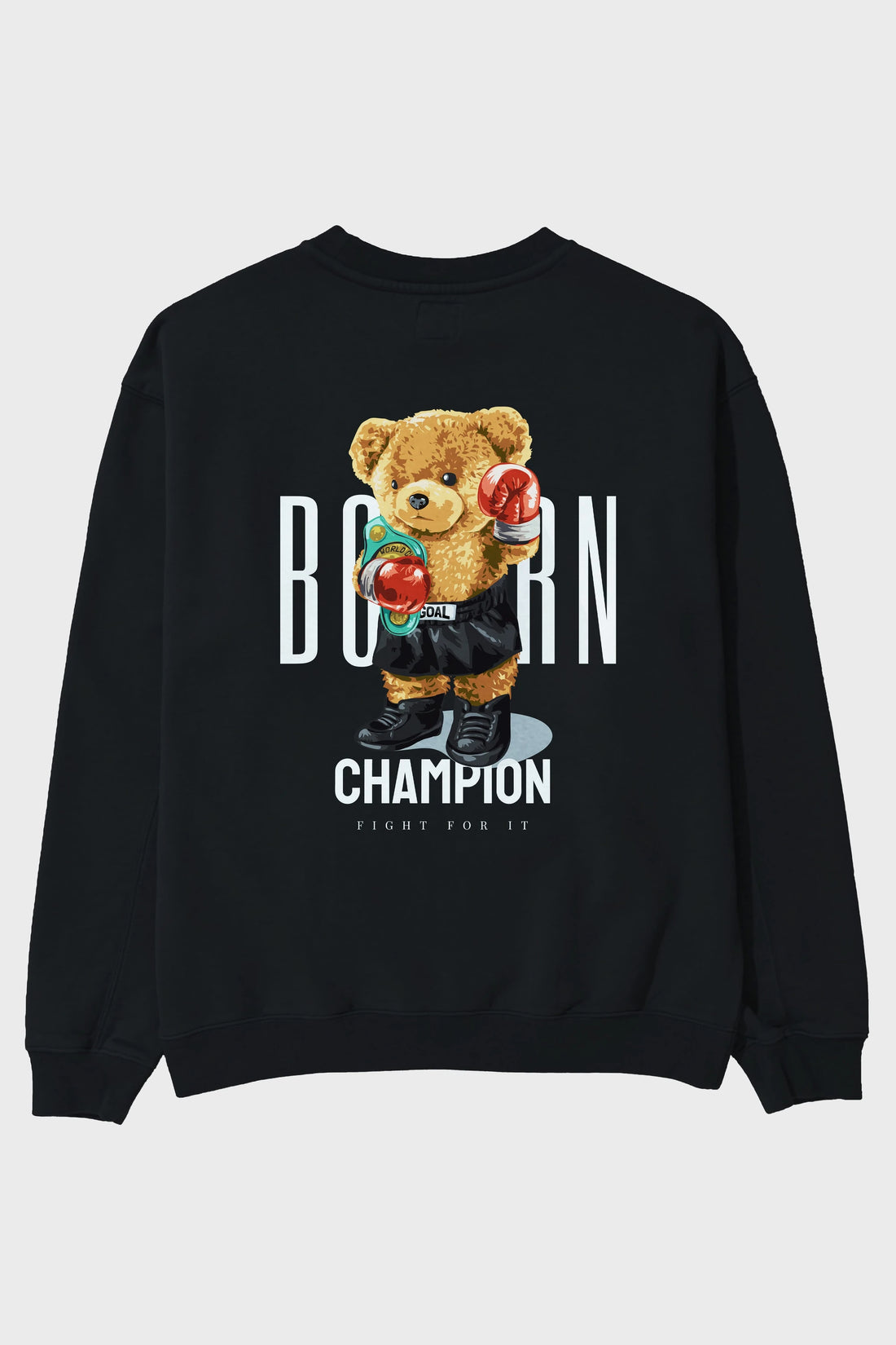 Teddy Bear Champion Arka Baskılı Oversize Sweatshirt Erkek Kadın Unisex