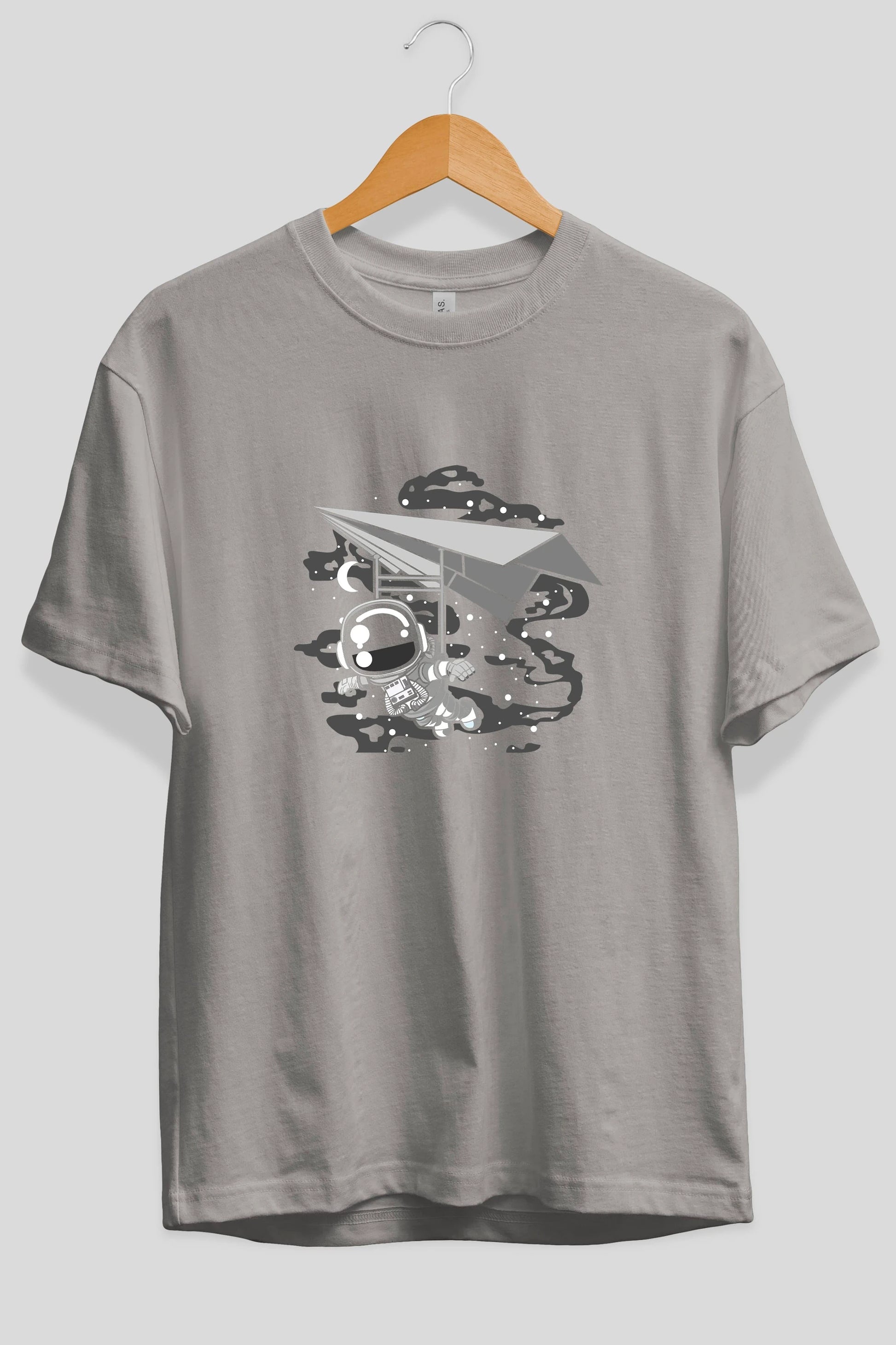 Astronaut Flying Ön Baskılı Oversize t-shirt Erkek Kadın Unisex