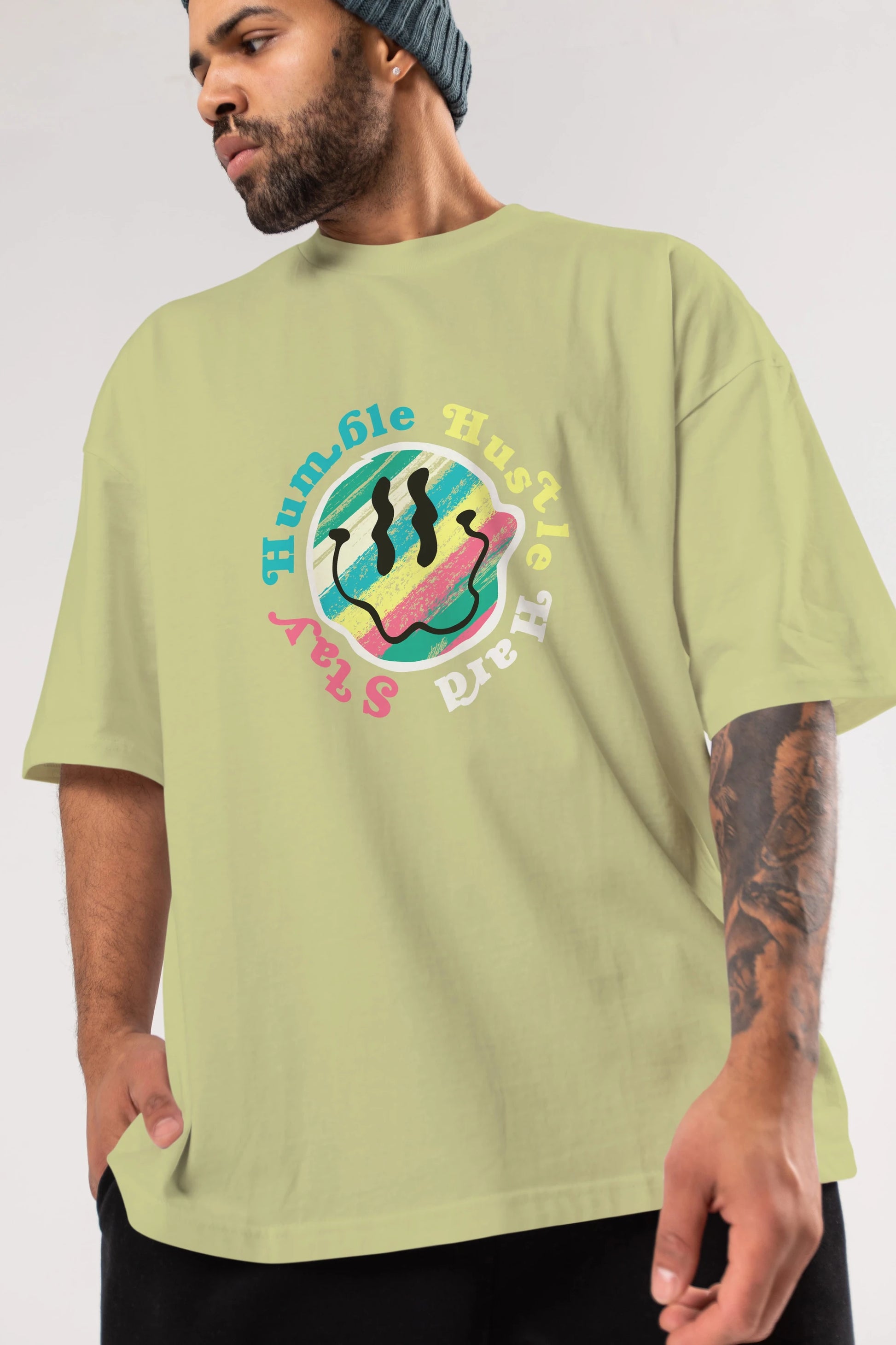 Stay Humble 2 Ön Baskılı Oversize t-shirt Erkek Kadın Unisex