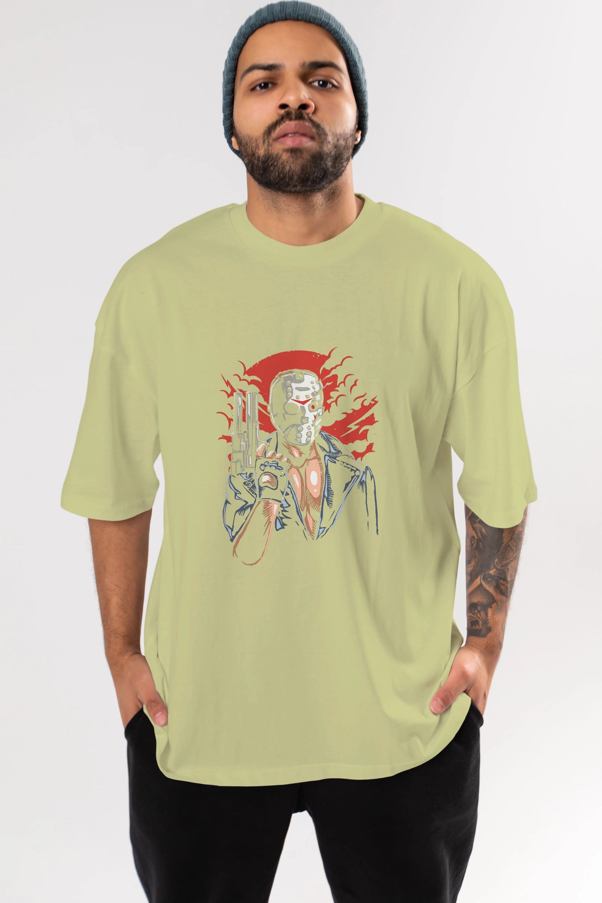 Jason Will Be Back Ön Baskılı Oversize t-shirt Erkek Kadın Unisex %100 Pamuk tişort
