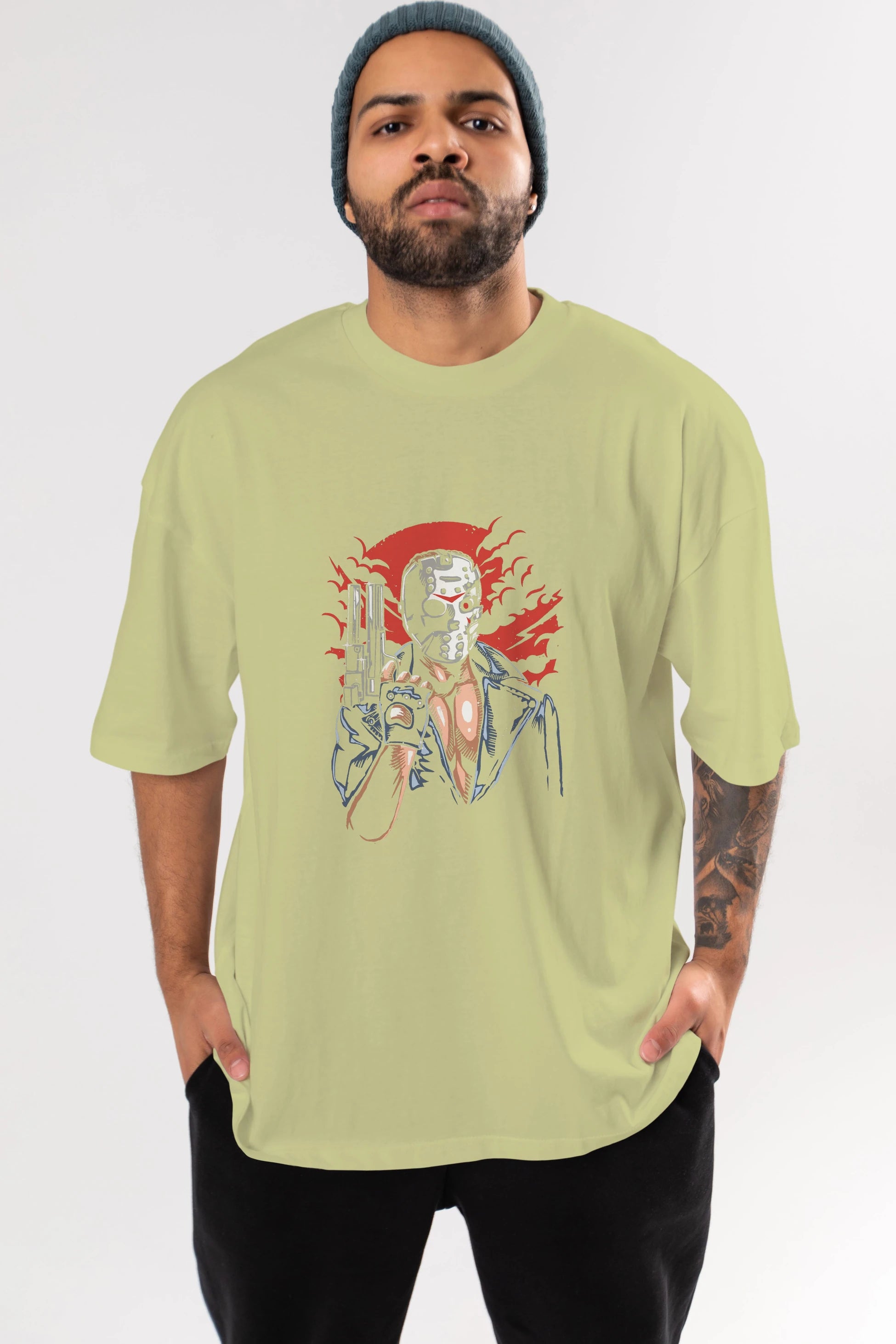 Jason Will Be Back Ön Baskılı Oversize t-shirt Erkek Kadın Unisex %100 Pamuk tişort