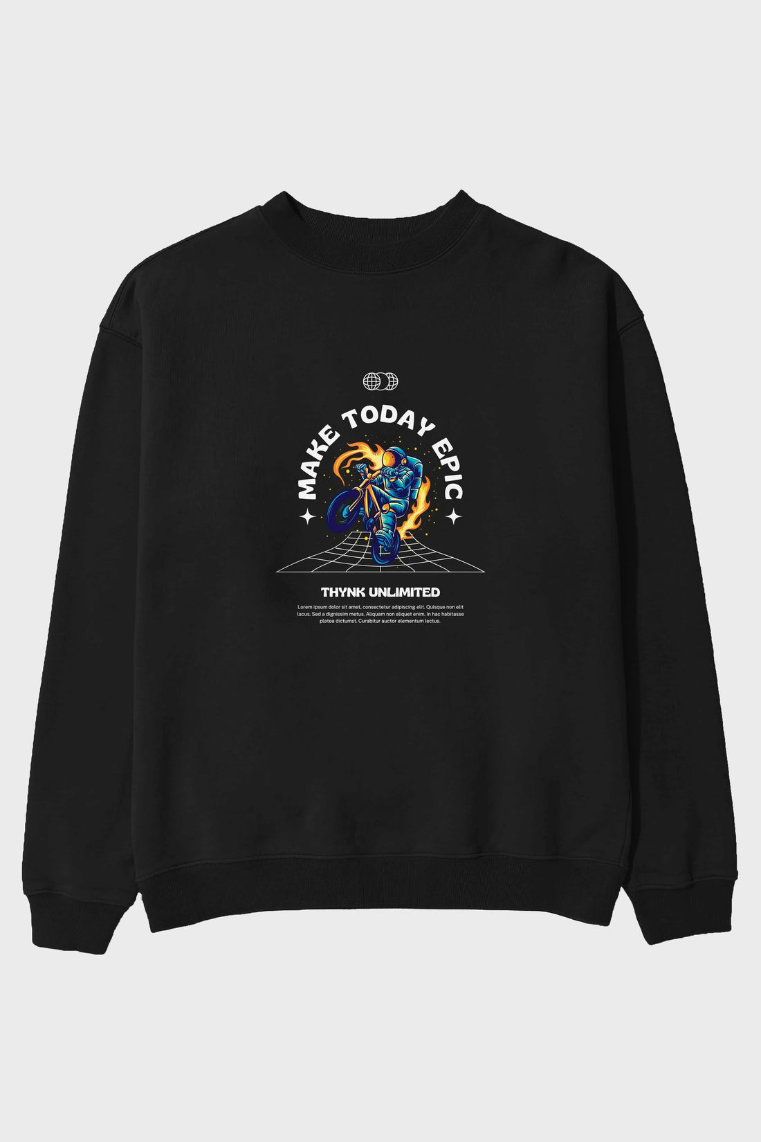 Make Today Epic Ön Baskılı Oversize Sweatshirt Erkek Kadın Unisex