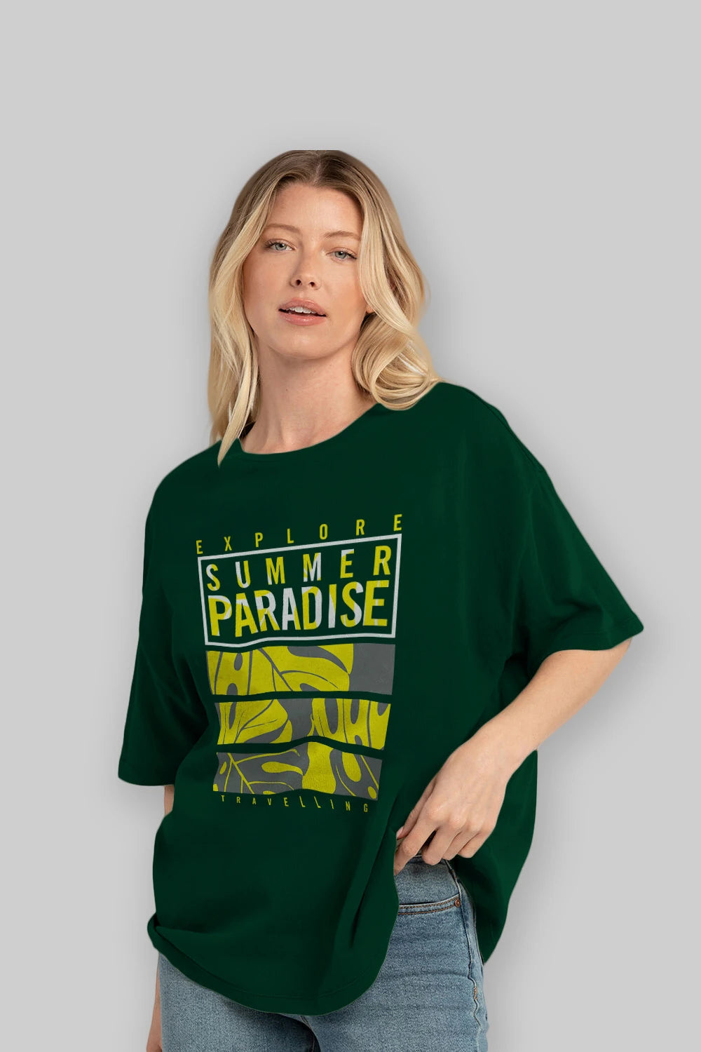 Summer Paradise Ön Baskılı Oversize t-shirt Erkek Kadın Unisex