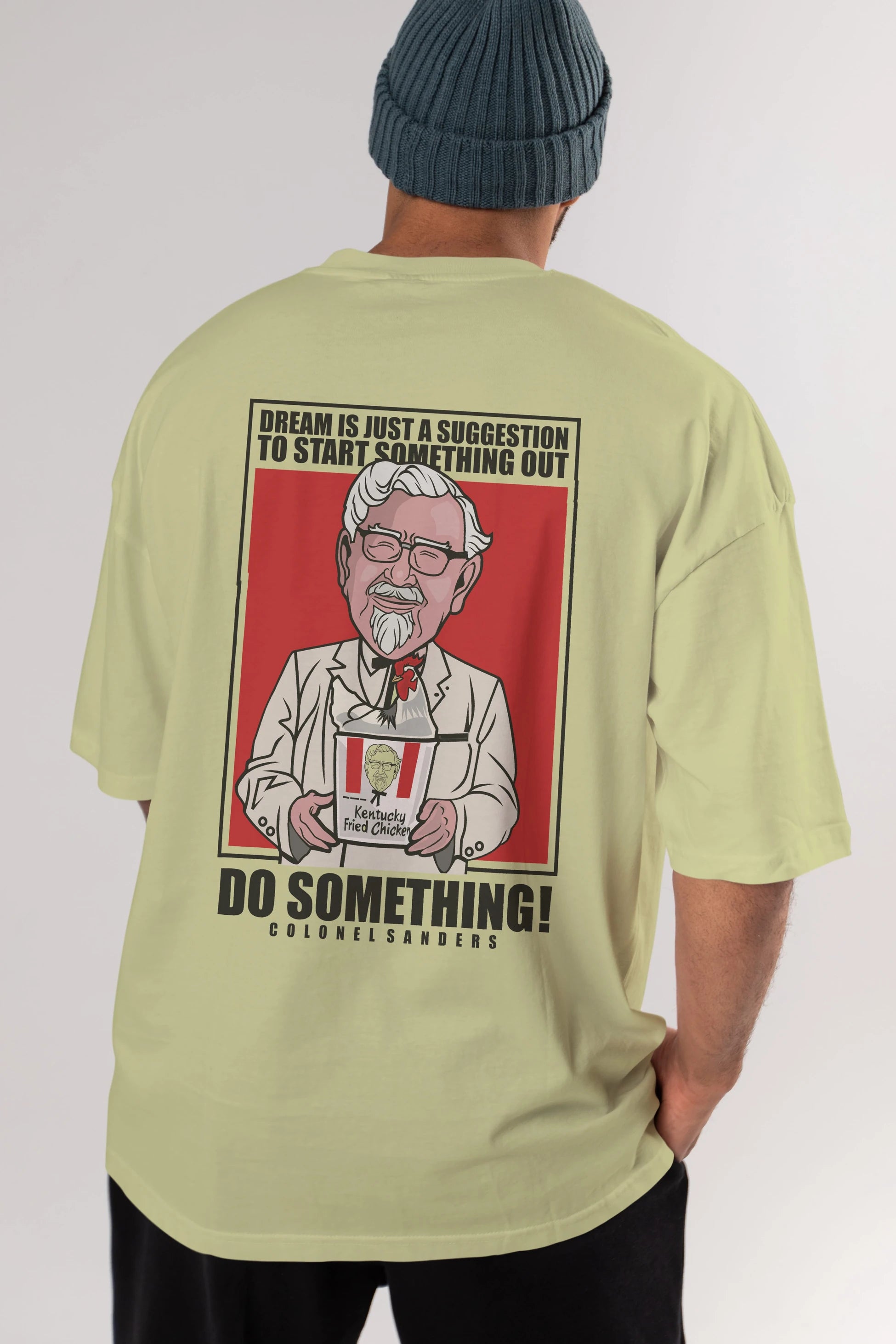 Colonel Sanders Arka Baskılı Oversize t-shirt Erkek Kadın Unisex %100 Pamuk tişort