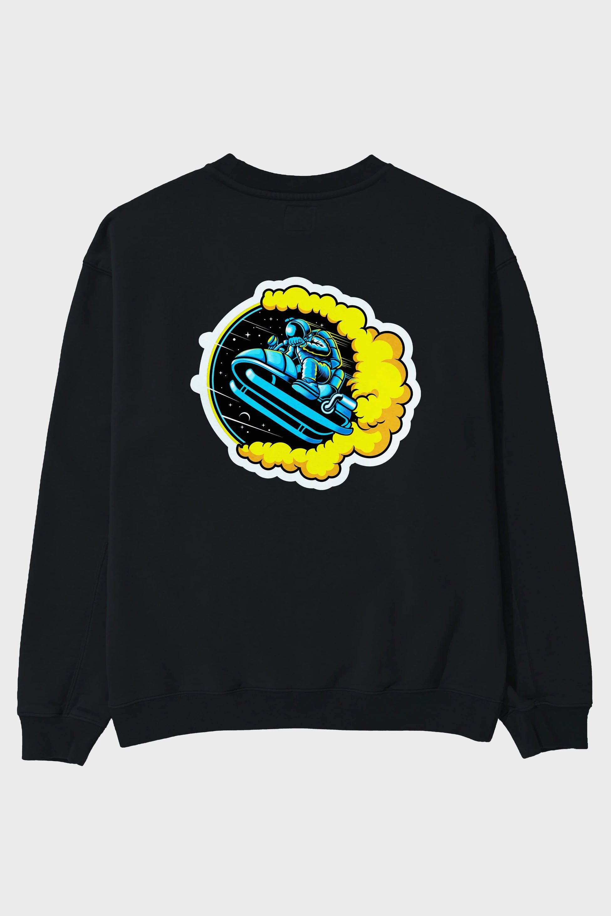 Astrojump with Snowmobile Sticker Arka Baskılı Oversize Sweatshirt Erkek Kadın Unisex