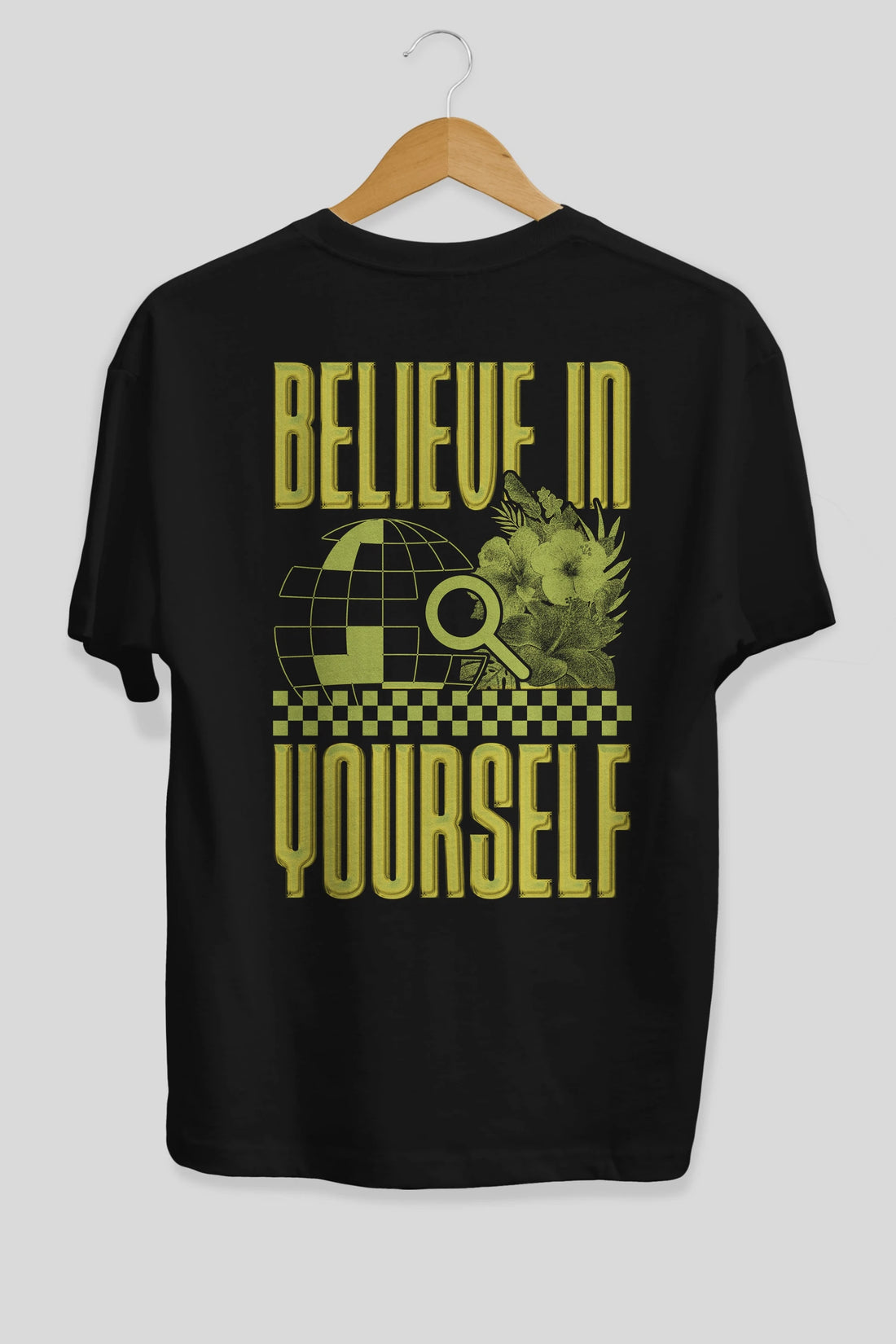Believe in Yourself Yellow Arka Baskılı Oversize t-shirt Erkek Kadın Unisex