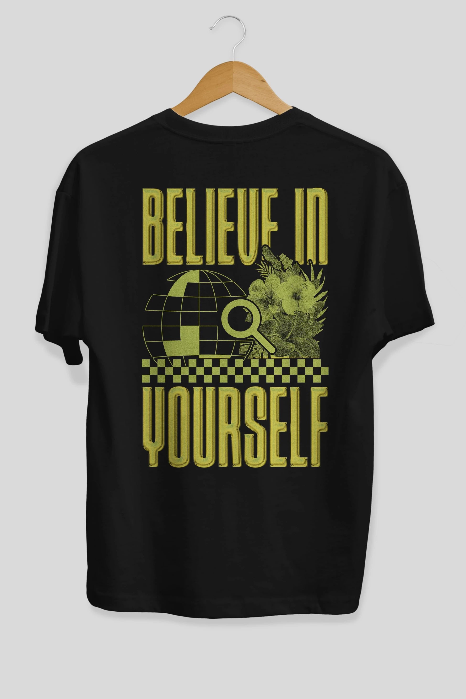 Believe in Yourself Yellow Arka Baskılı Oversize t-shirt Erkek Kadın Unisex