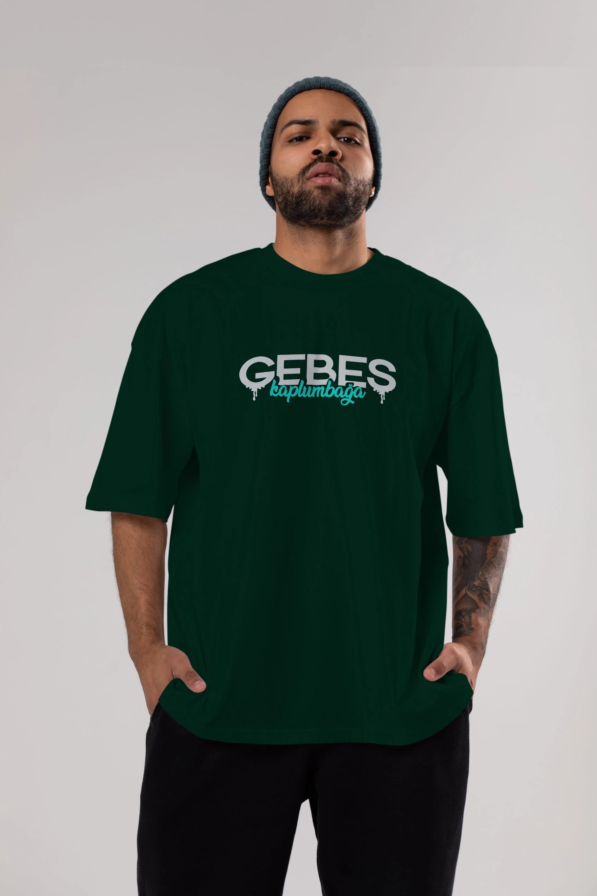 Gebeş Kaplumbağa Ön Baskılı Oversize t-shirt %100 pamuk Erkek Kadın Unisex