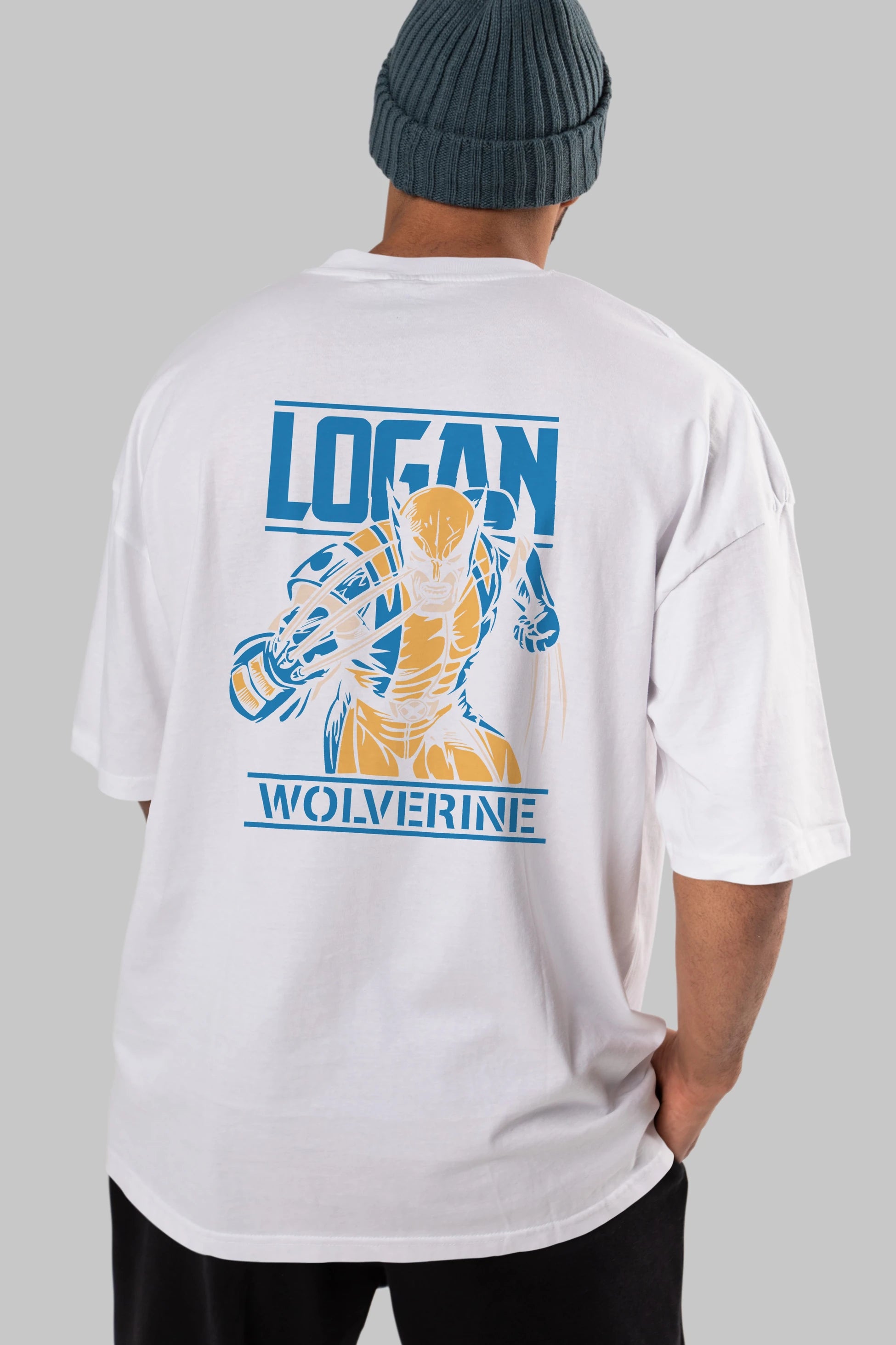 Wolverine Logan Arka Baskılı Oversize t-shirt Erkek Kadın Unisex %100 Pamuk Bisiklet Yaka tişort