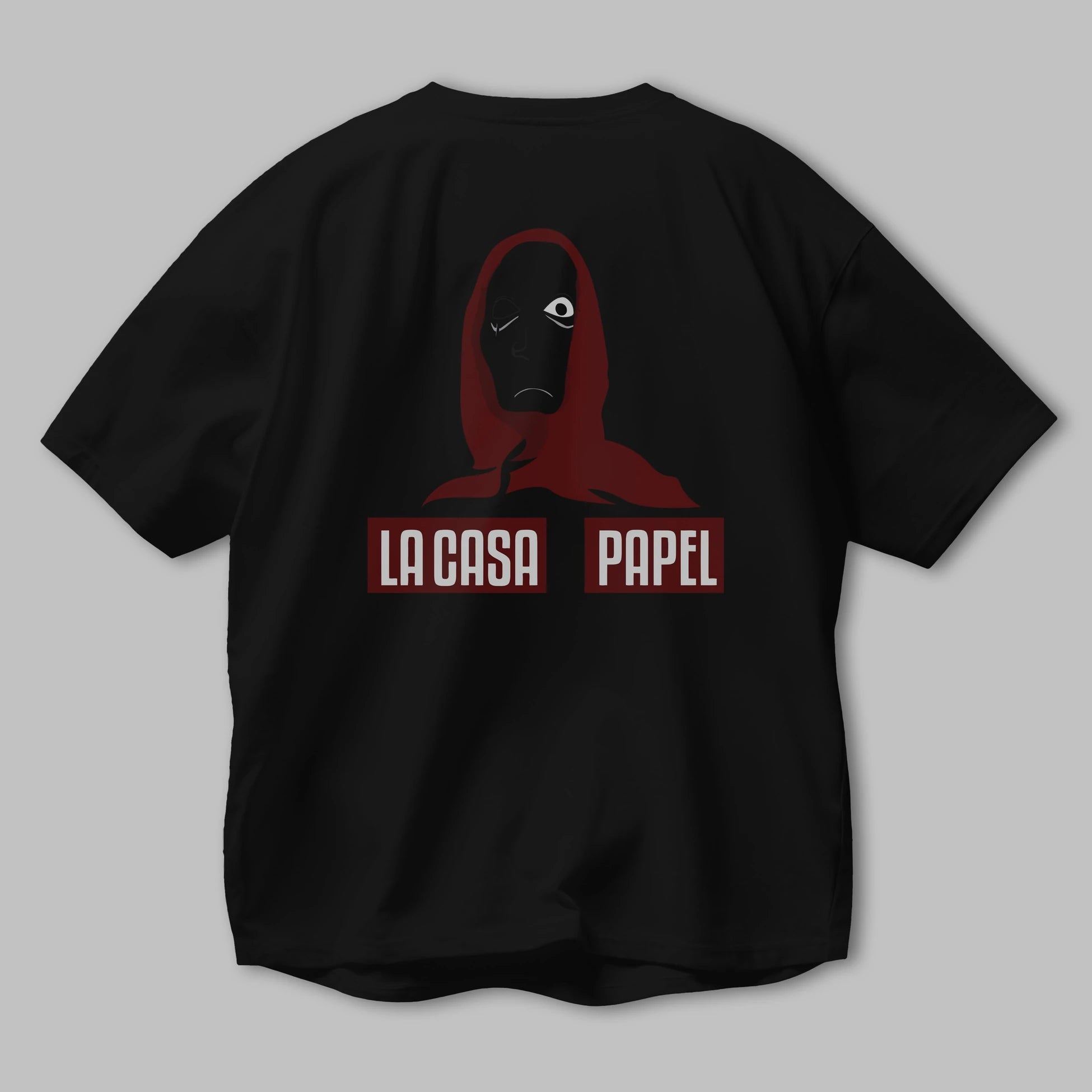 La Casa De Papel (1) Arka Baskılı Oversize t-shirt Erkek Kadın Unisex %100 Pamuk Bisiklet Yaka tişort
