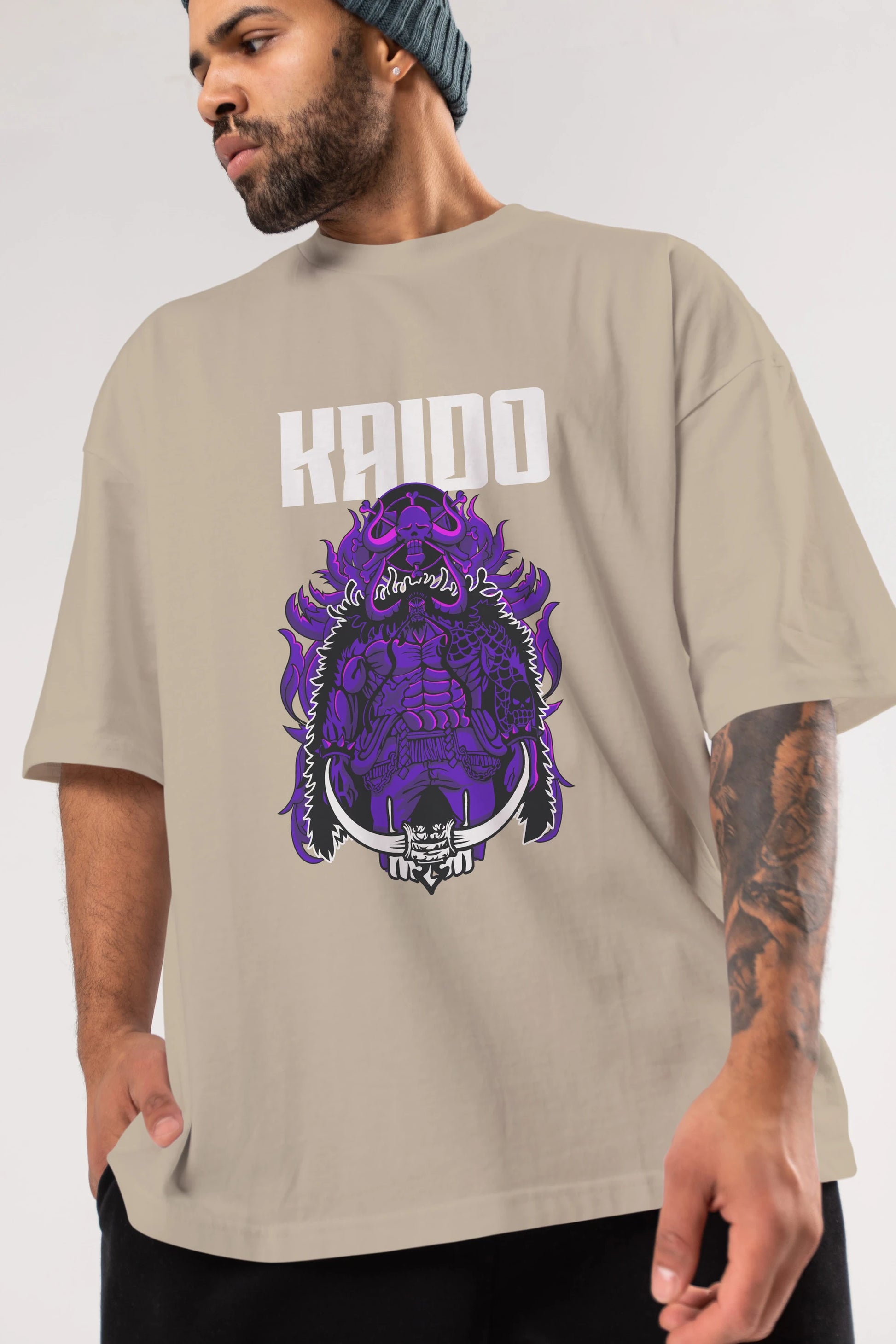 Kaido Anime Ön Baskılı Oversize t-shirt Erkek Kadın Unisex