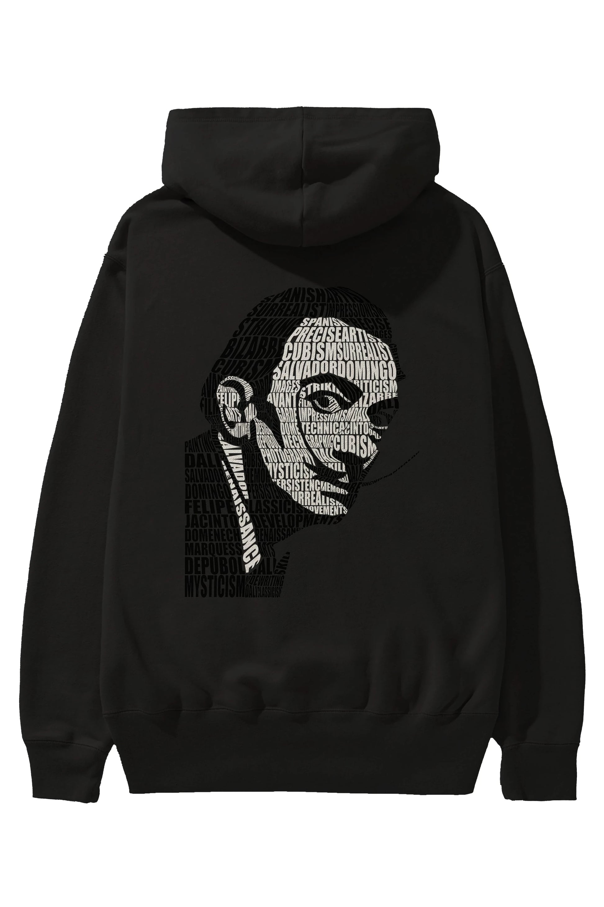 Salvador Dali Calligram Arka Baskılı Hoodie Oversize Kapüşonlu Sweatshirt Erkek Kadın Unisex