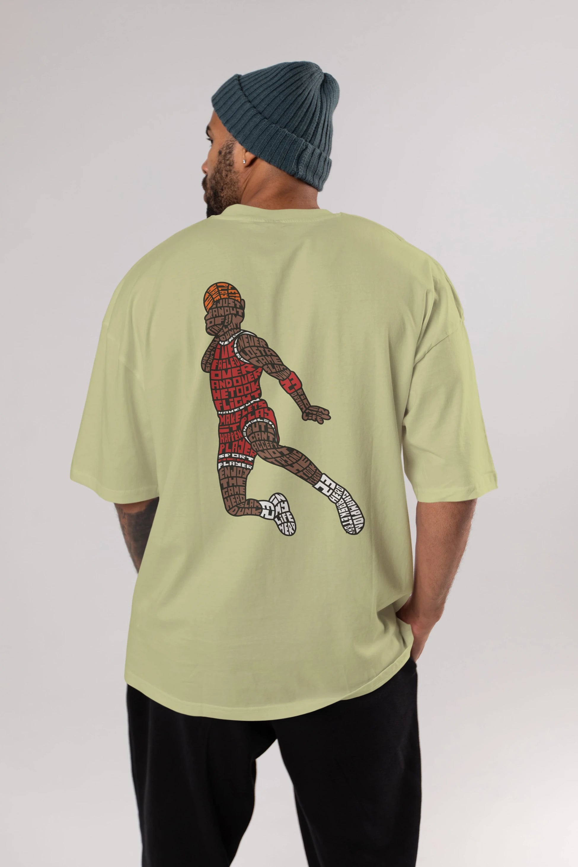 Slamdunk Arka Baskılı Oversize t-shirt %100 pamuk Erkek Kadın Unisex