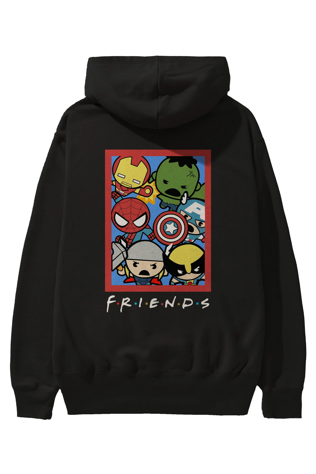 Friends Avenger Arka Baskılı Hoodie Oversize Kapüşonlu Sweatshirt Erkek Kadın Unisex