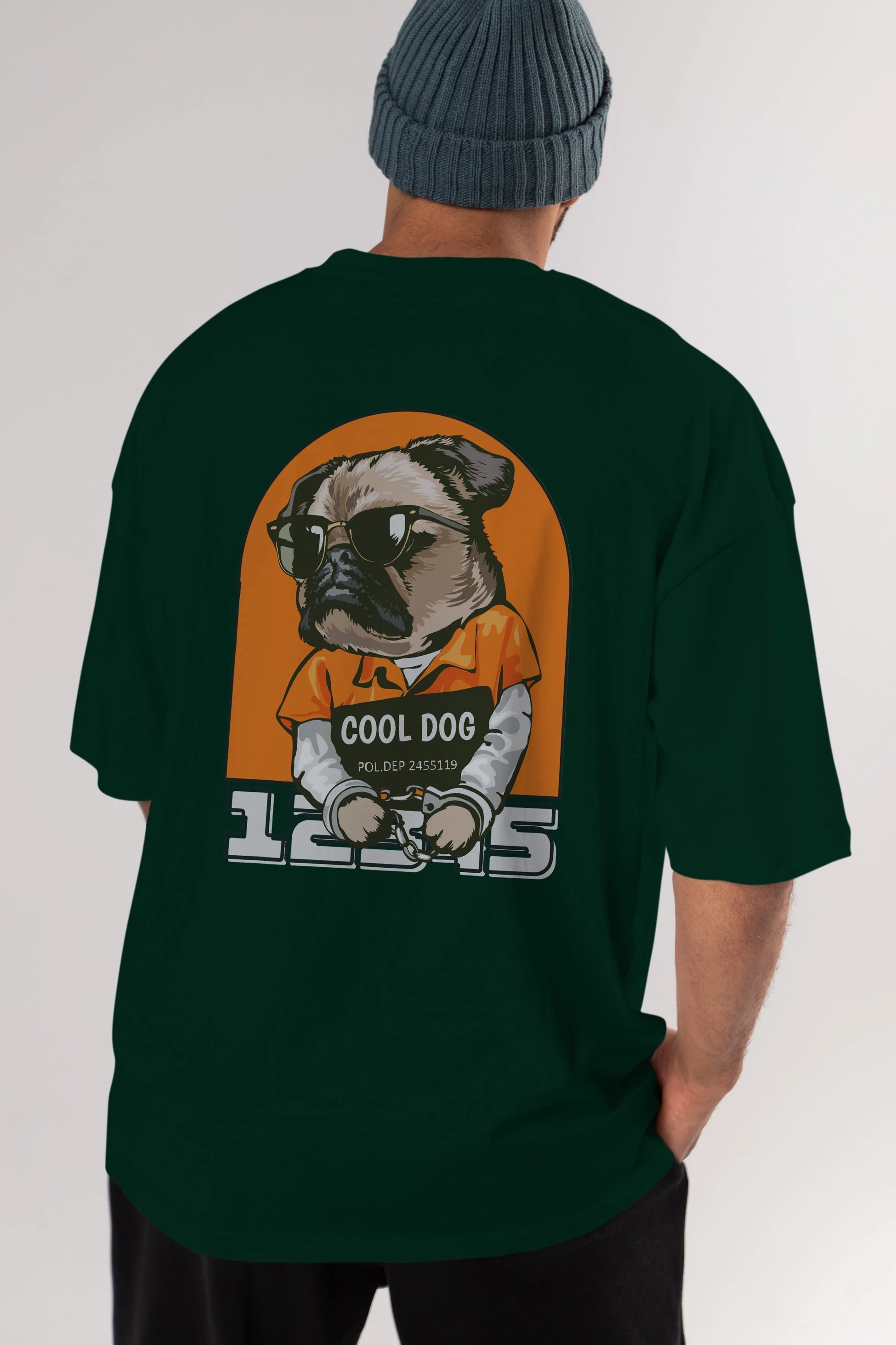 Cool Dog Arka Baskılı Oversize t-shirt Erkek Kadın Unisex