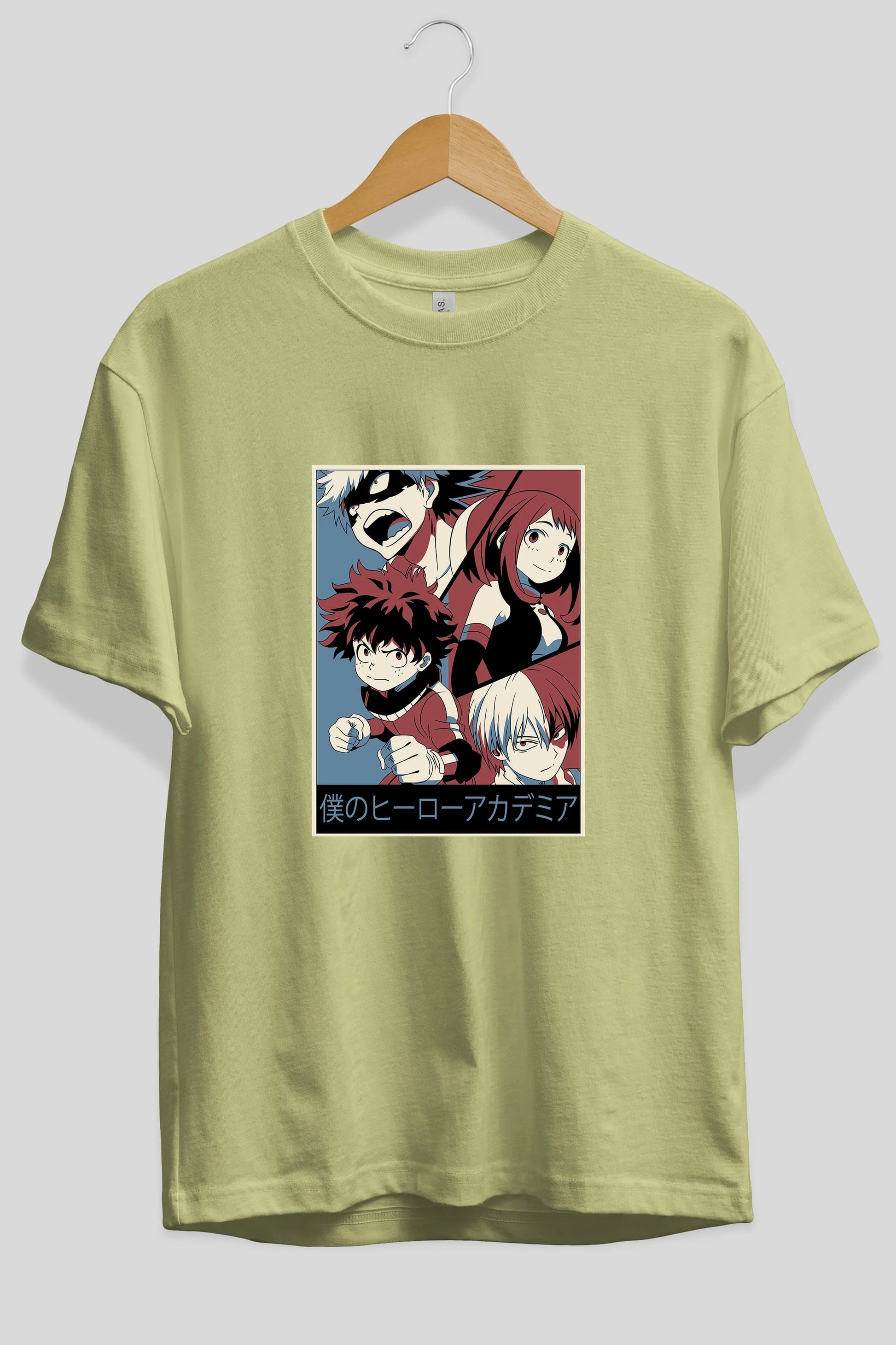BokuNoHero Anime Ön Baskılı Oversize t-shirt %100 pamuk Erkek Kadın Unisex