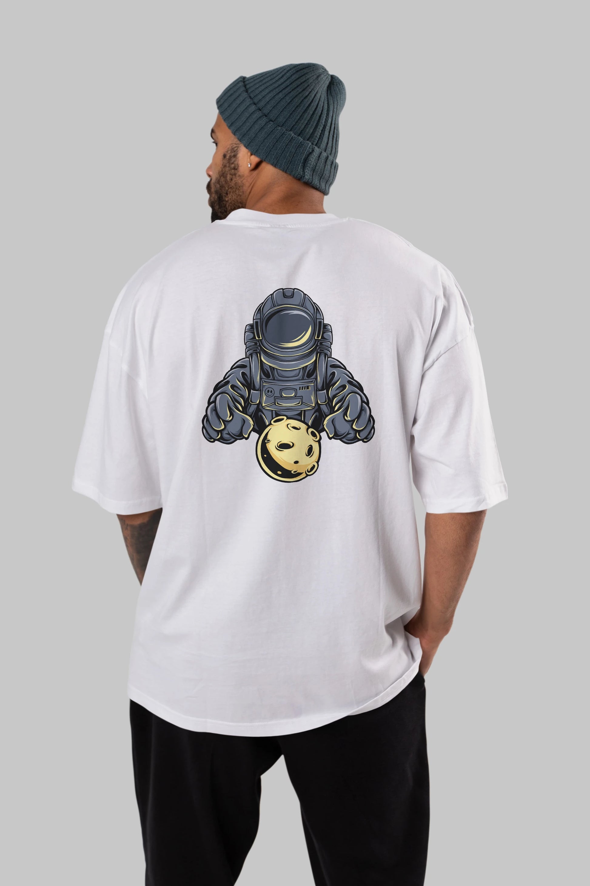 Astromoon tshirt Arka Baskılı Oversize t-shirt Erkek Kadın Unisex