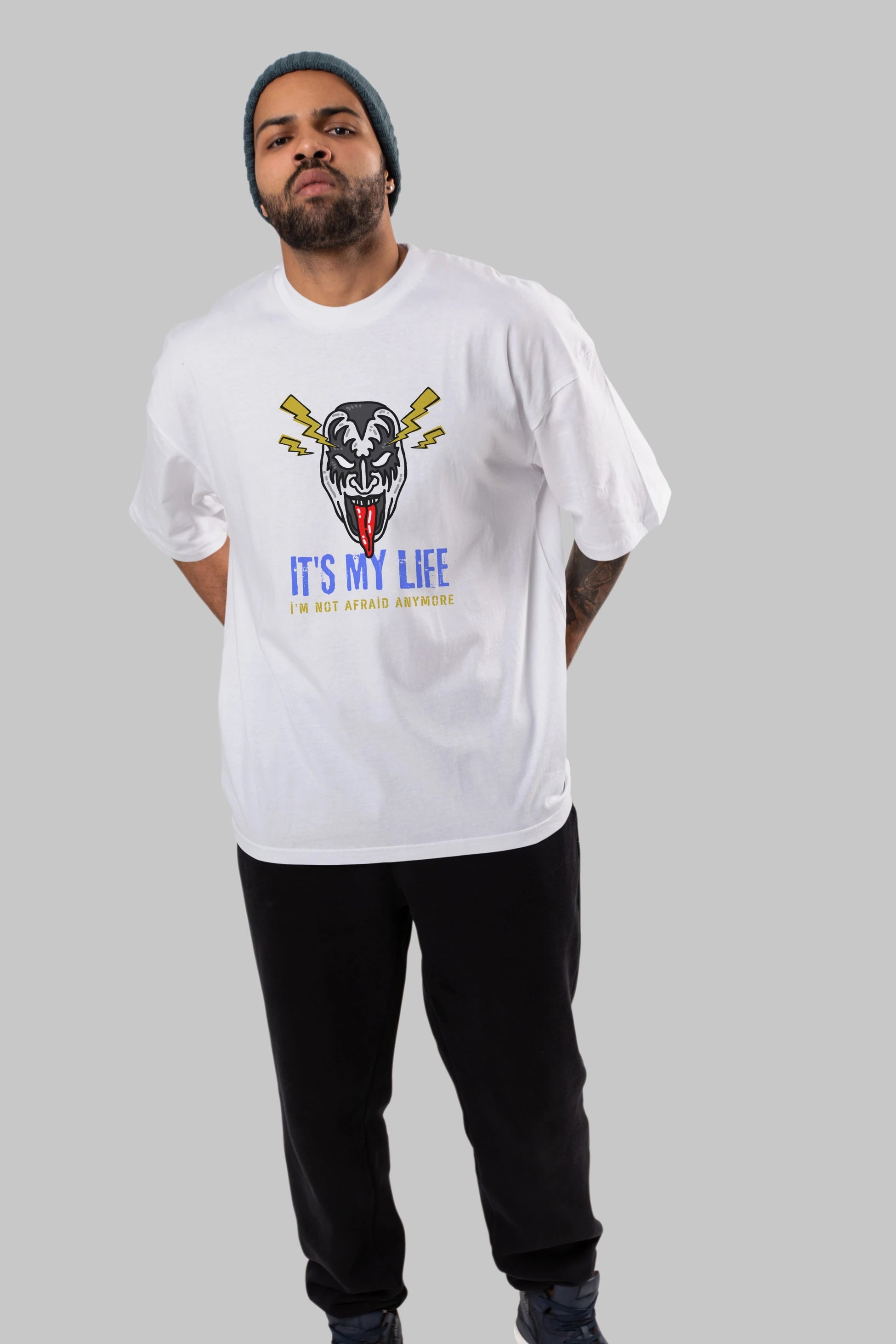 Its My Life Yazılı Ön Baskılı Oversize t-shirt Erkek Kadın Unisex