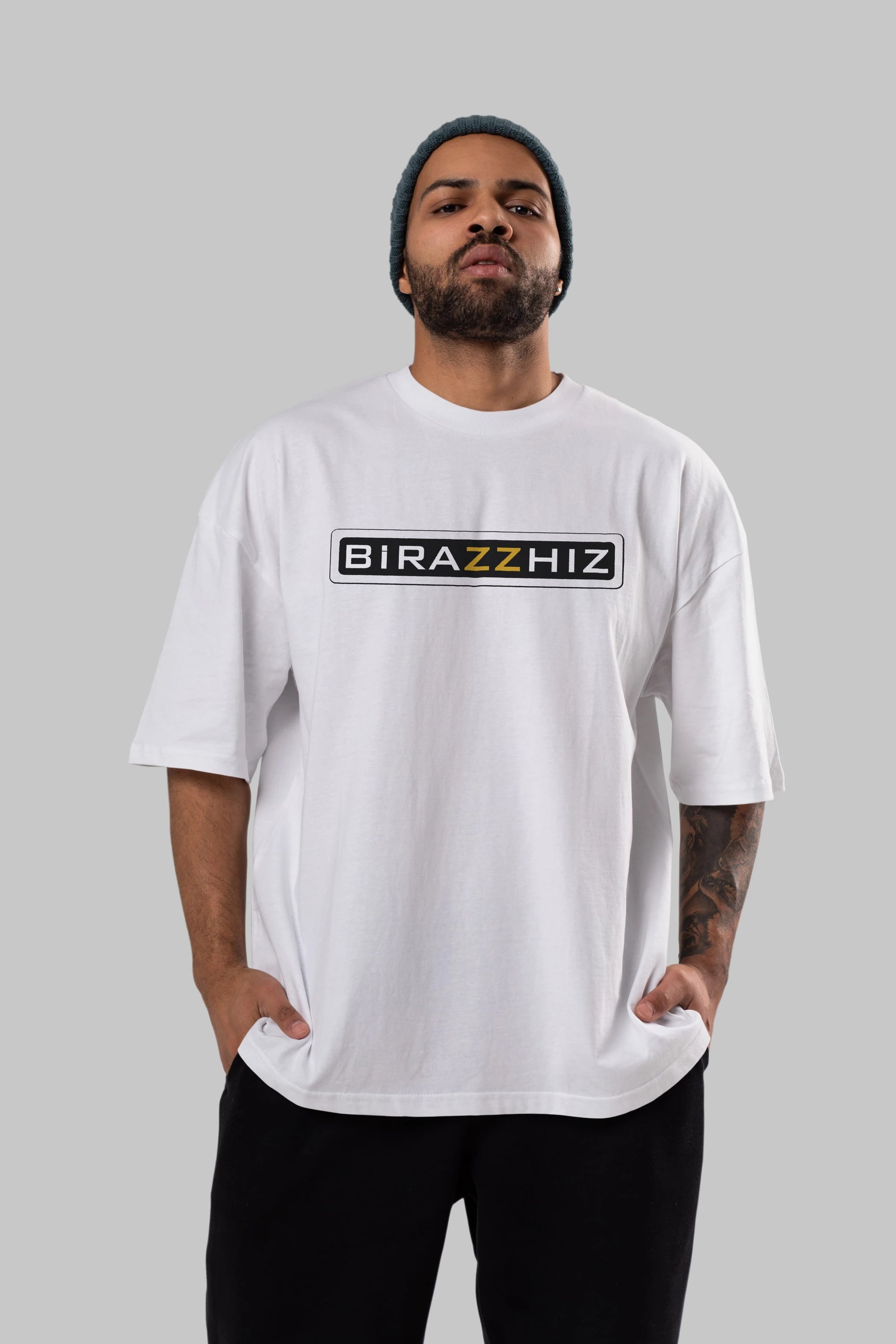 Birazzhız Ön Baskılı Oversize t-shirt %100 pamuk Erkek Kadın Unisex