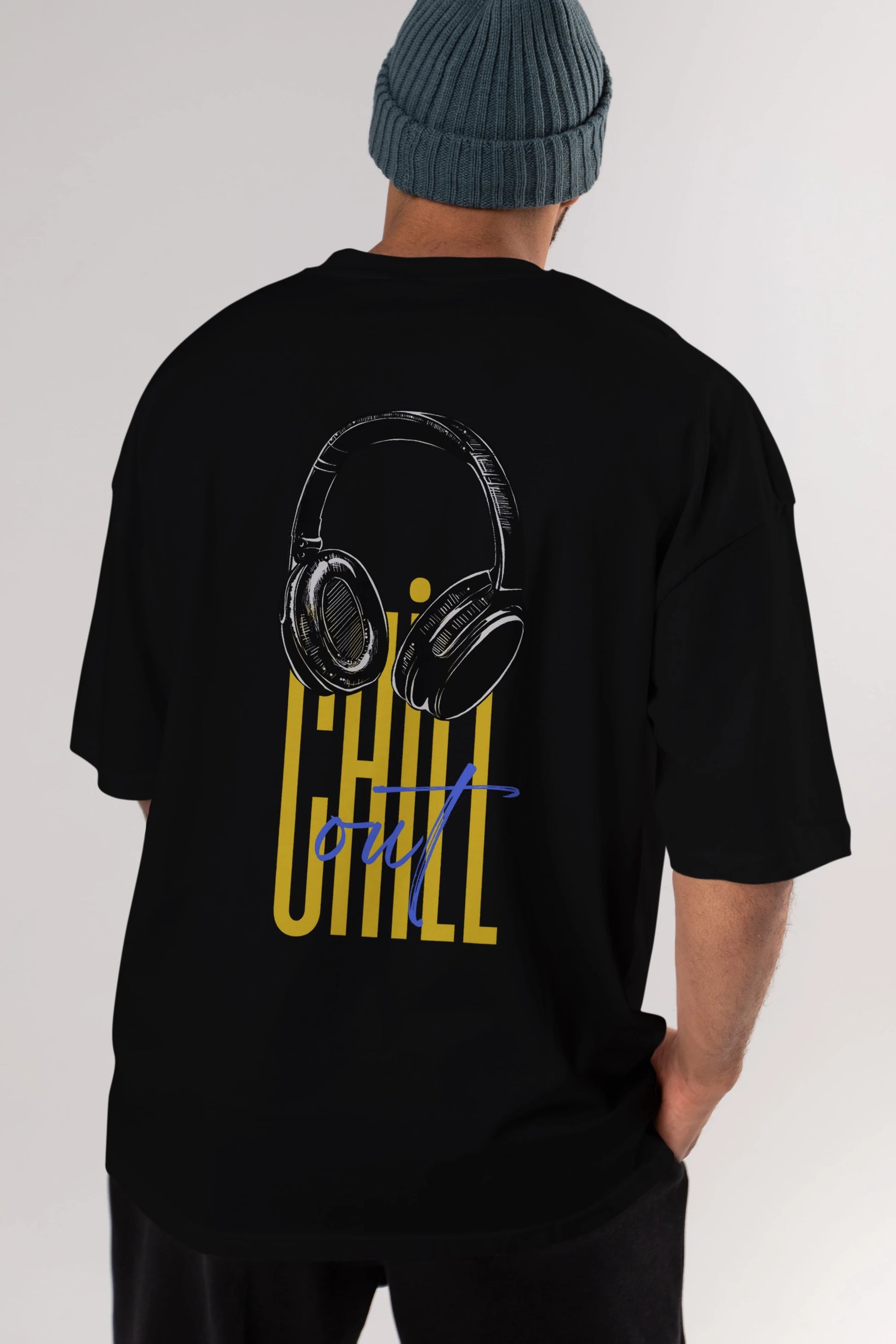 Chill Out Yazılı Arka Baskılı Oversize t-shirt Erkek Kadın Unisex