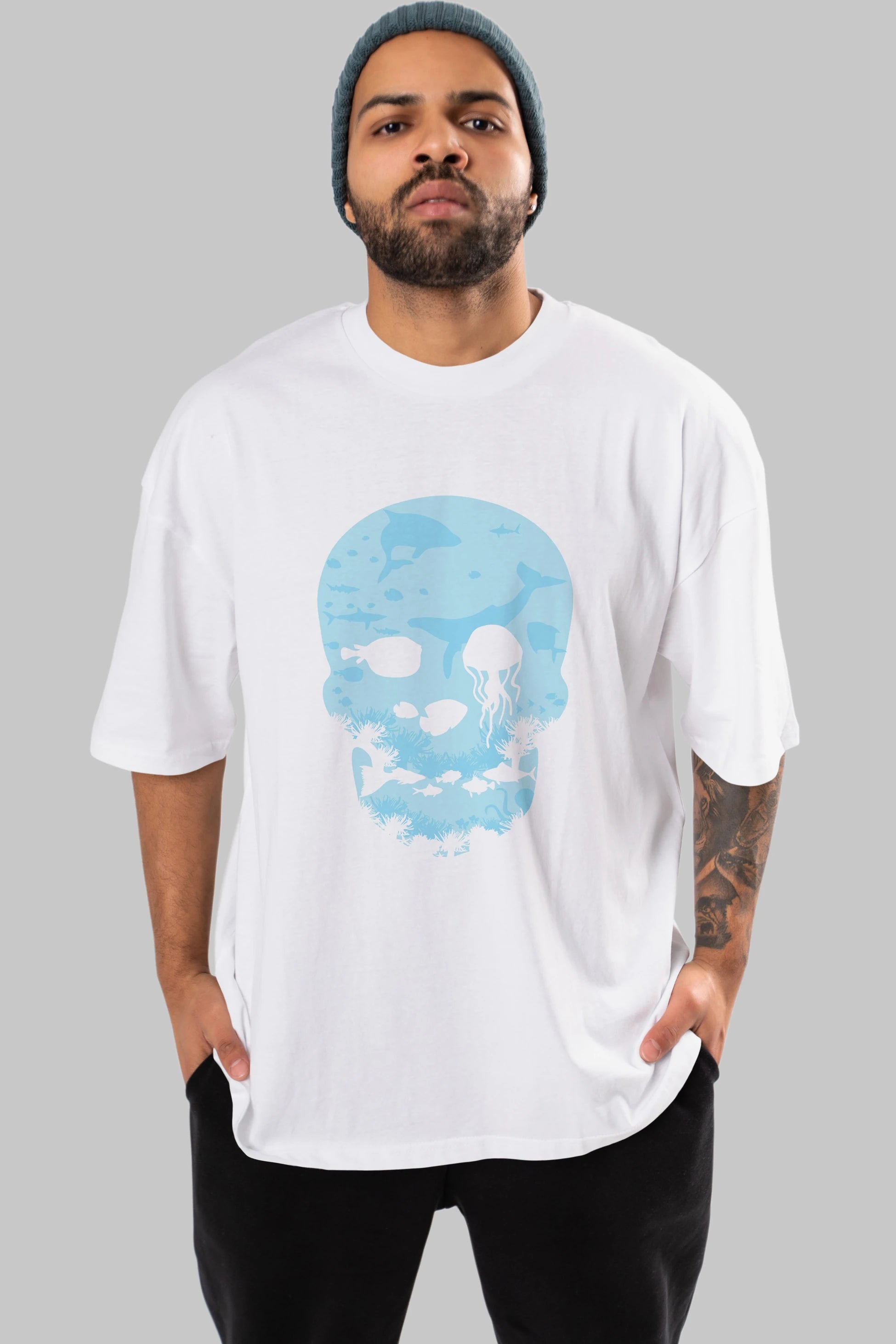 Dead Sea Ön Baskılı Oversize t-shirt %100 pamuk Erkek Kadın Unisex
