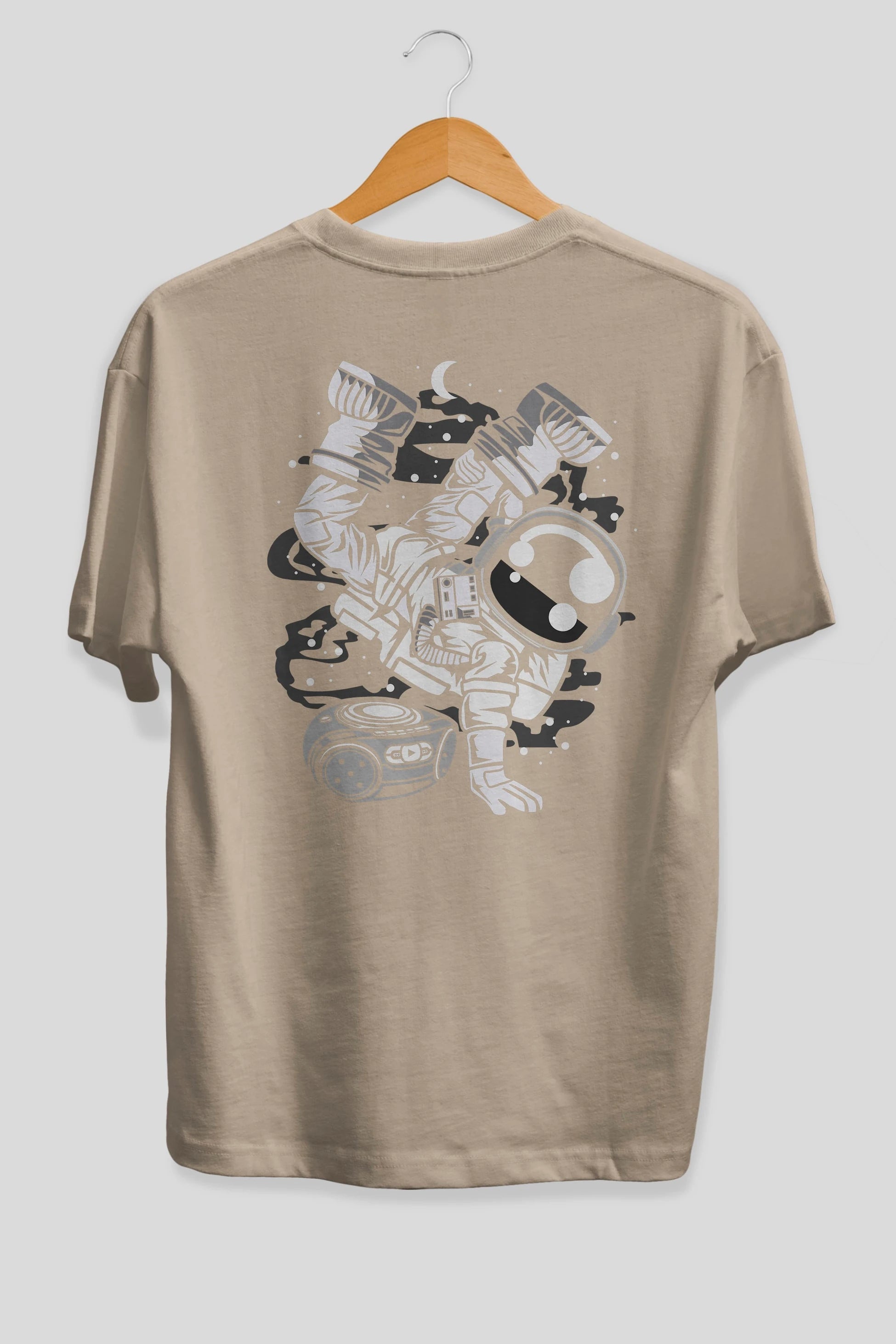 Space Breakdance Arka Baskılı Oversize t-shirt Erkek Kadın Unisex
