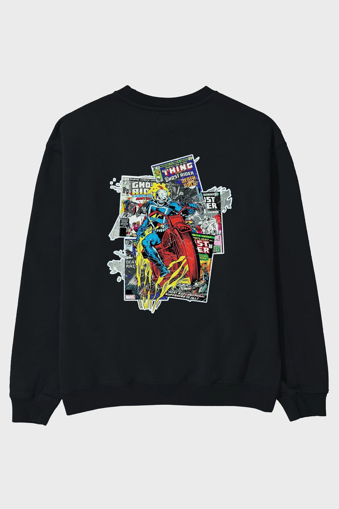 Ghost Rider Arka Baskılı Oversize Sweatshirt Erkek Kadın Unisex