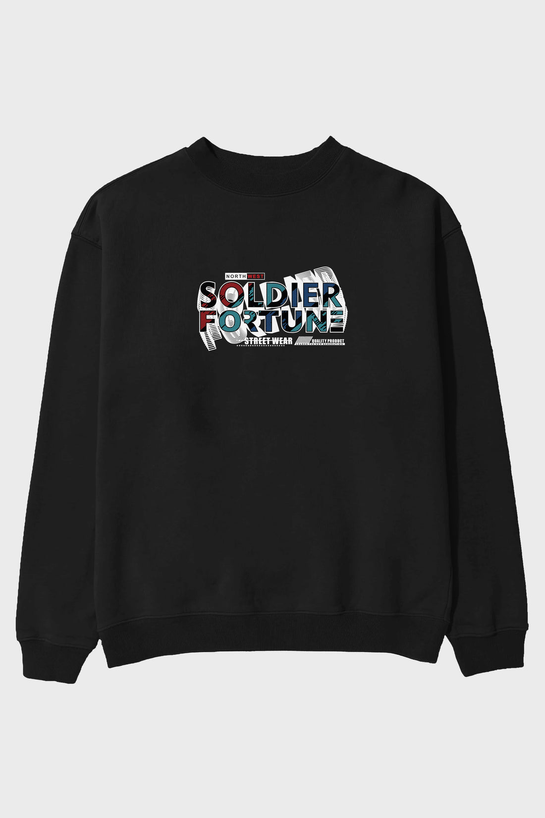 Soldier Fortune Ön Baskılı Oversize Sweatshirt Erkek Kadın Unisex