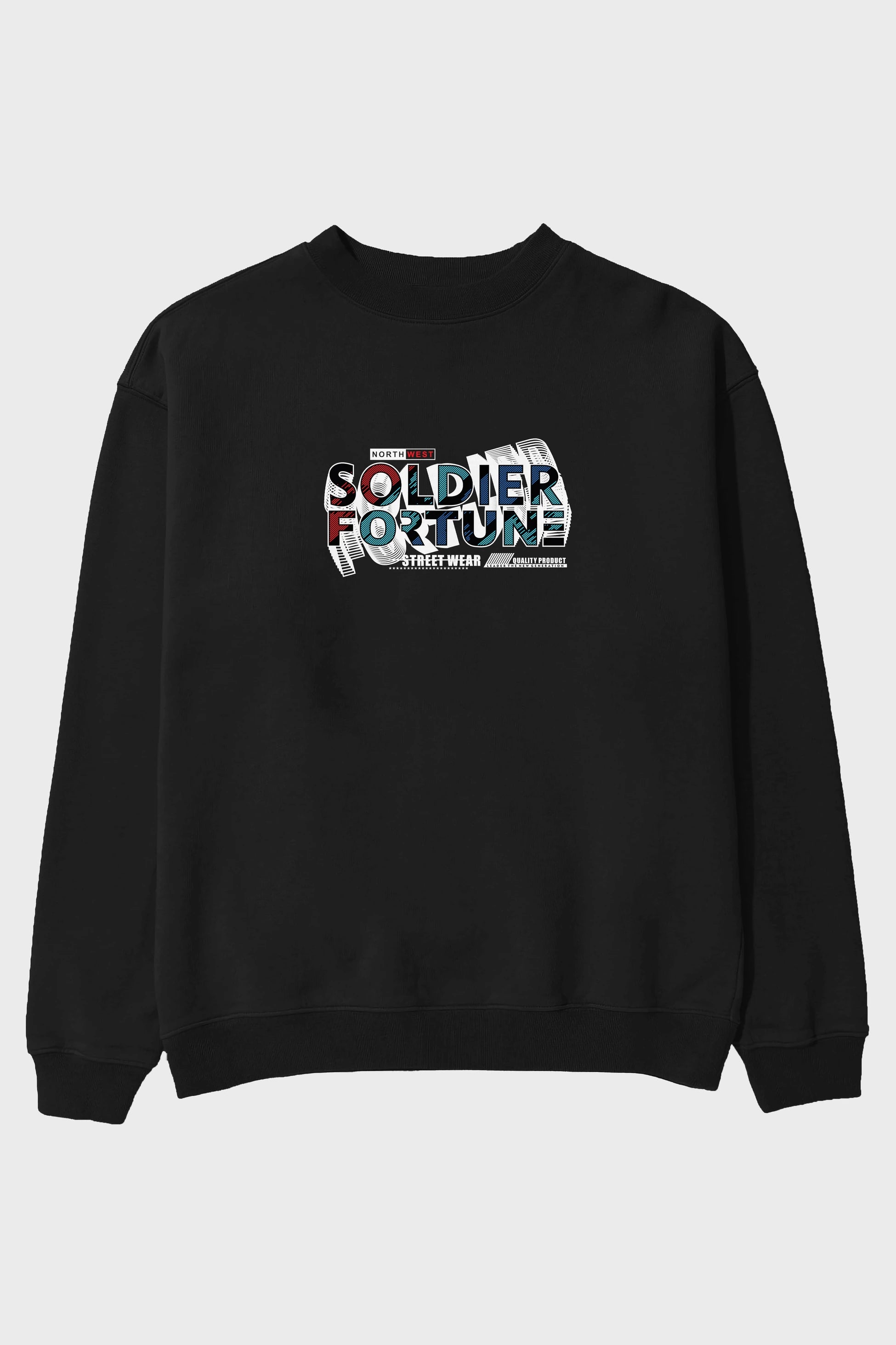 Soldier Fortune Ön Baskılı Oversize Sweatshirt Erkek Kadın Unisex