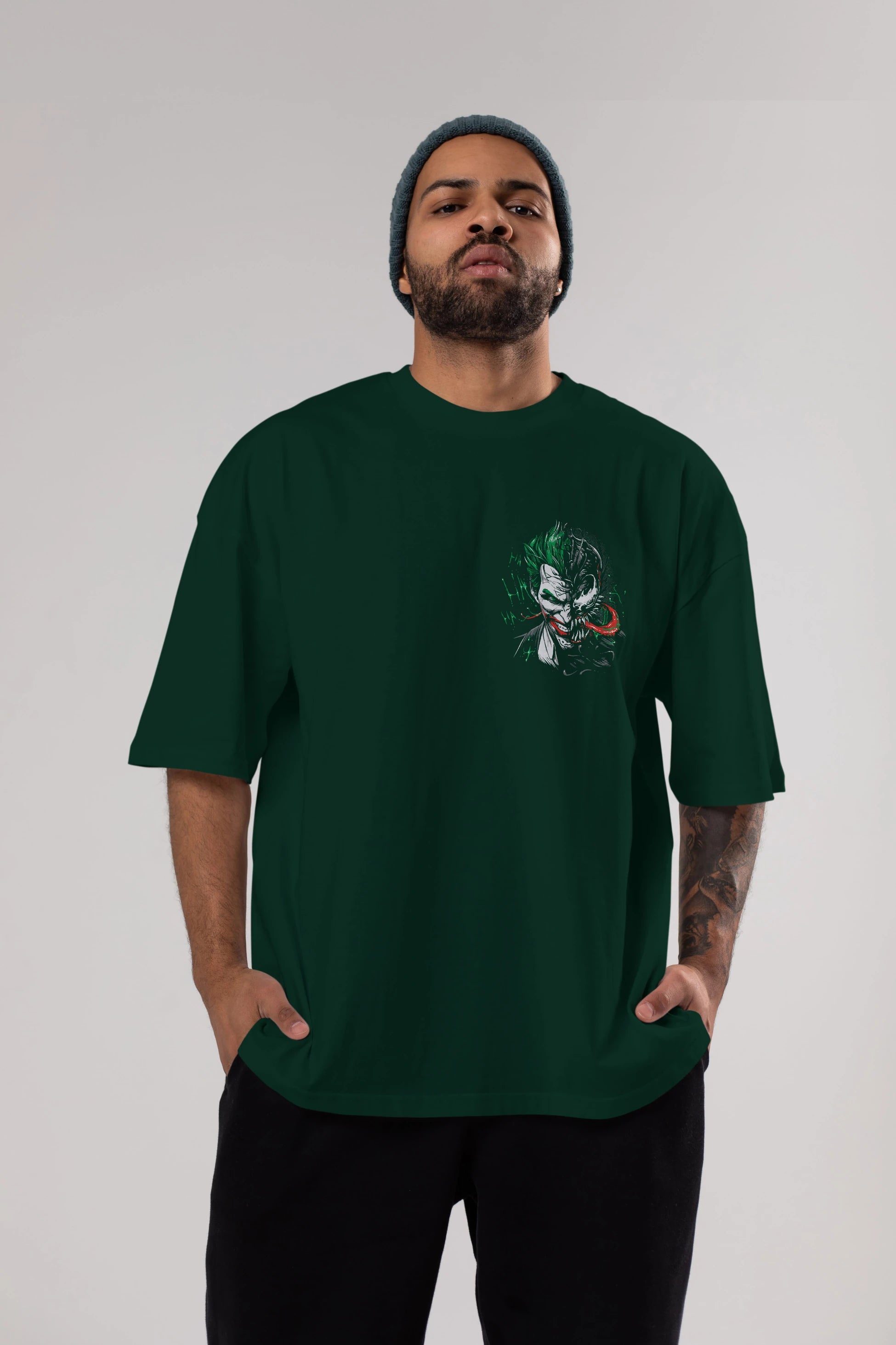 Venom (16) Ön Sol Baskılı Oversize t-shirt Erkek Kadın Unisex %100 Pamuk Bisiklet Yaka tişort
