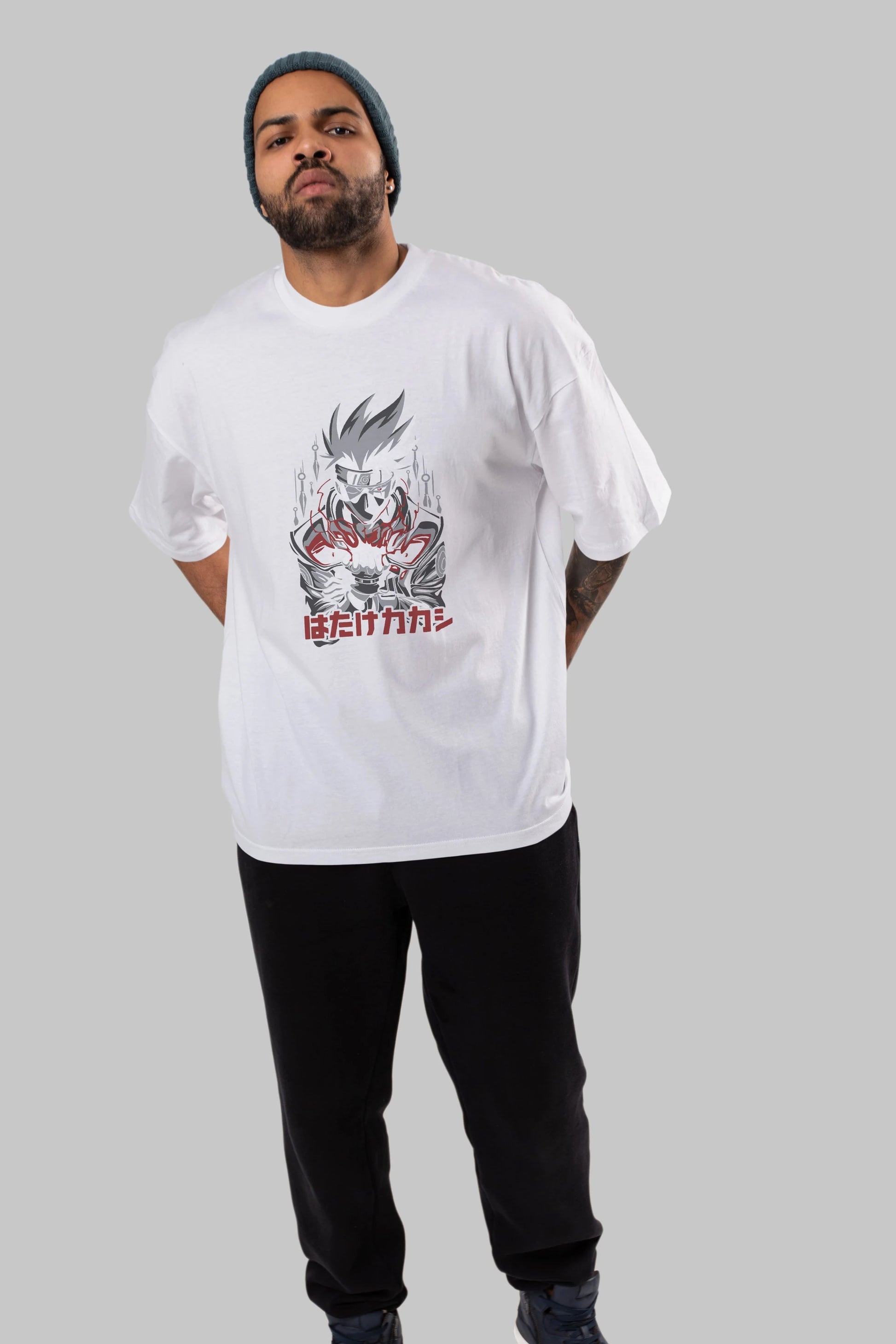 KAKASHI HATAKE NARUTO 1 Anime Ön Baskılı Oversize t-shirt %100 pamuk Erkek Kadın Unisex
