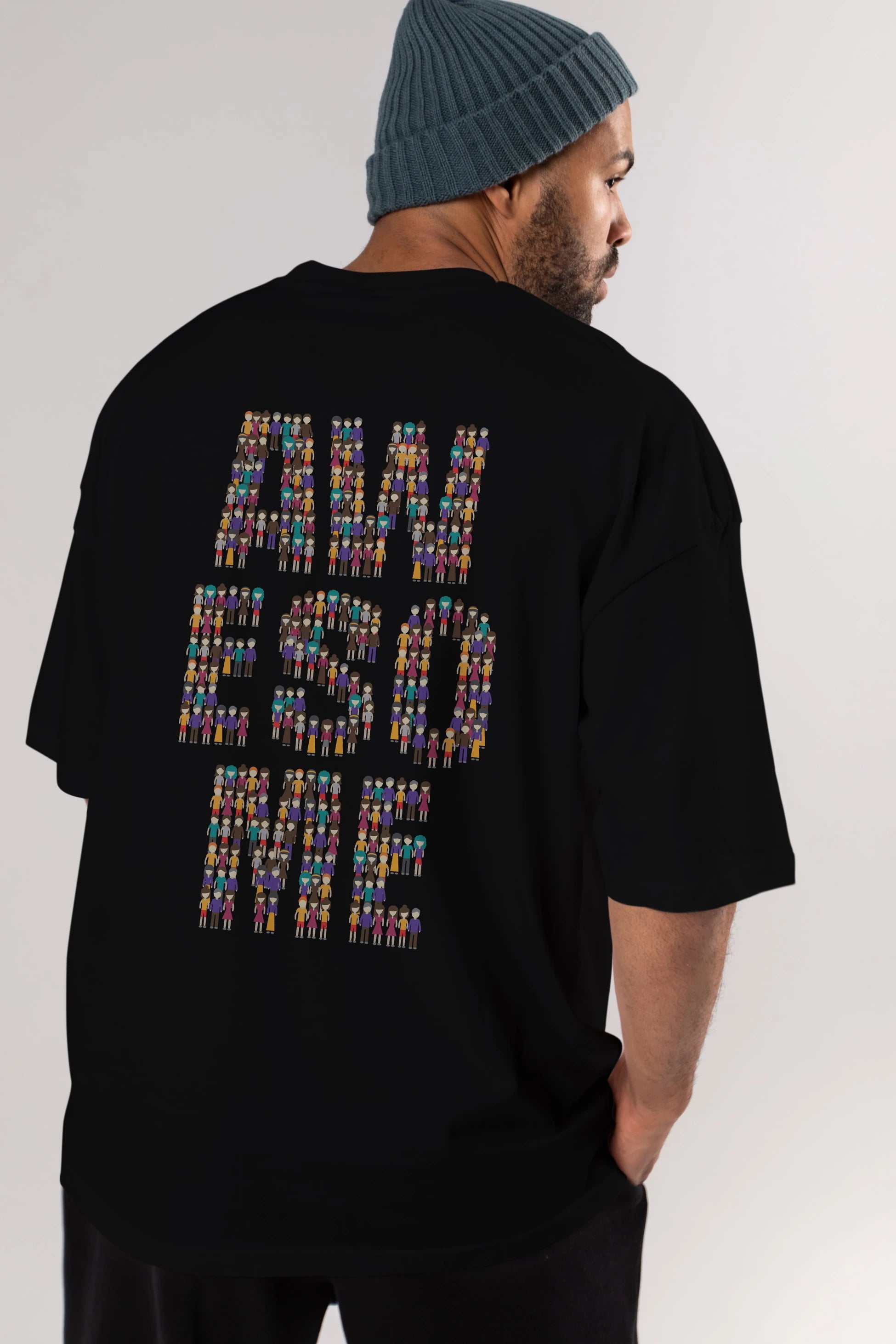 Awesome Arka Baskılı Oversize t-shirt %100 pamuk Erkek Kadın Unisex