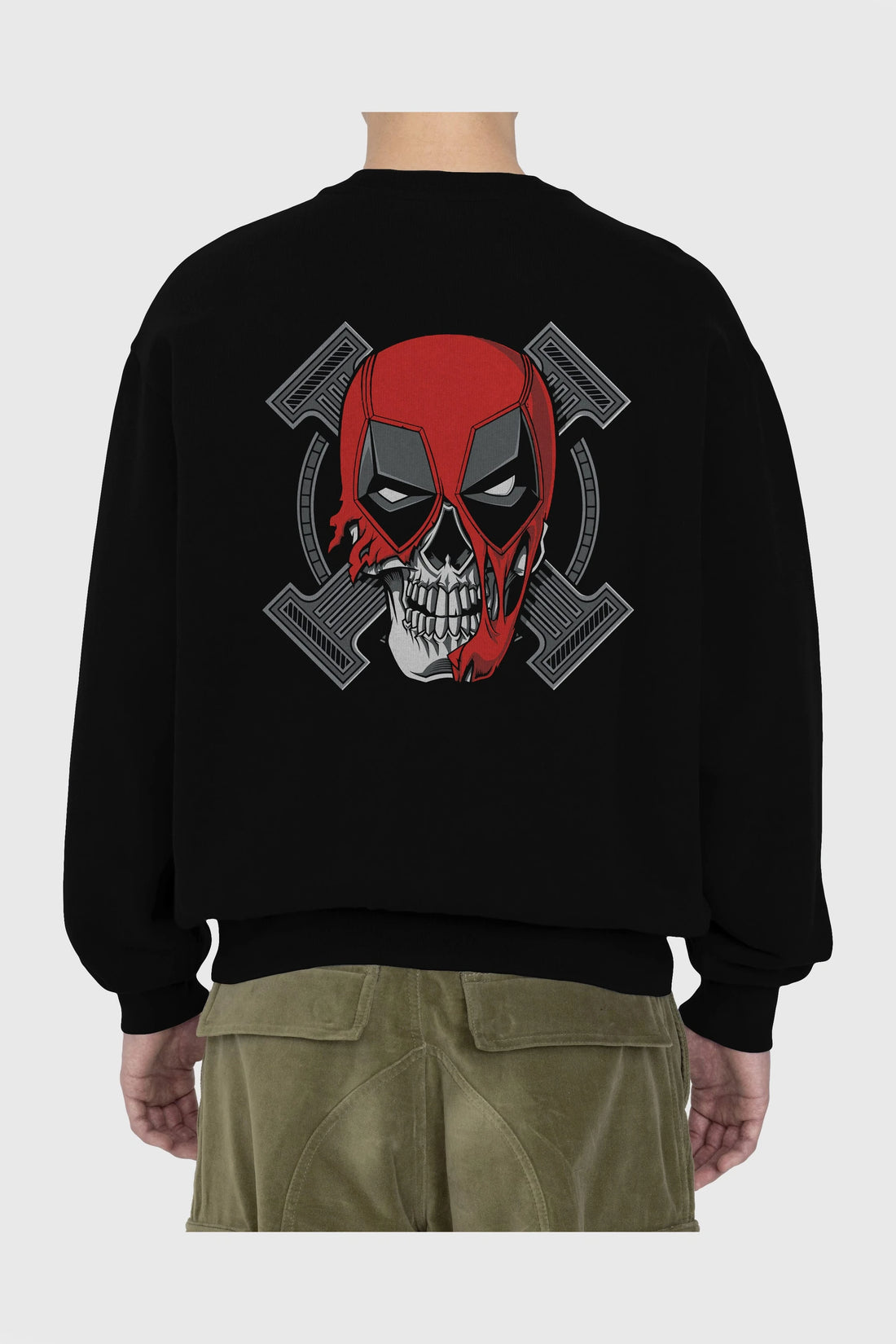 Deadpool (7) Arka Baskılı Oversize Sweatshirt Erkek Kadın Unisex