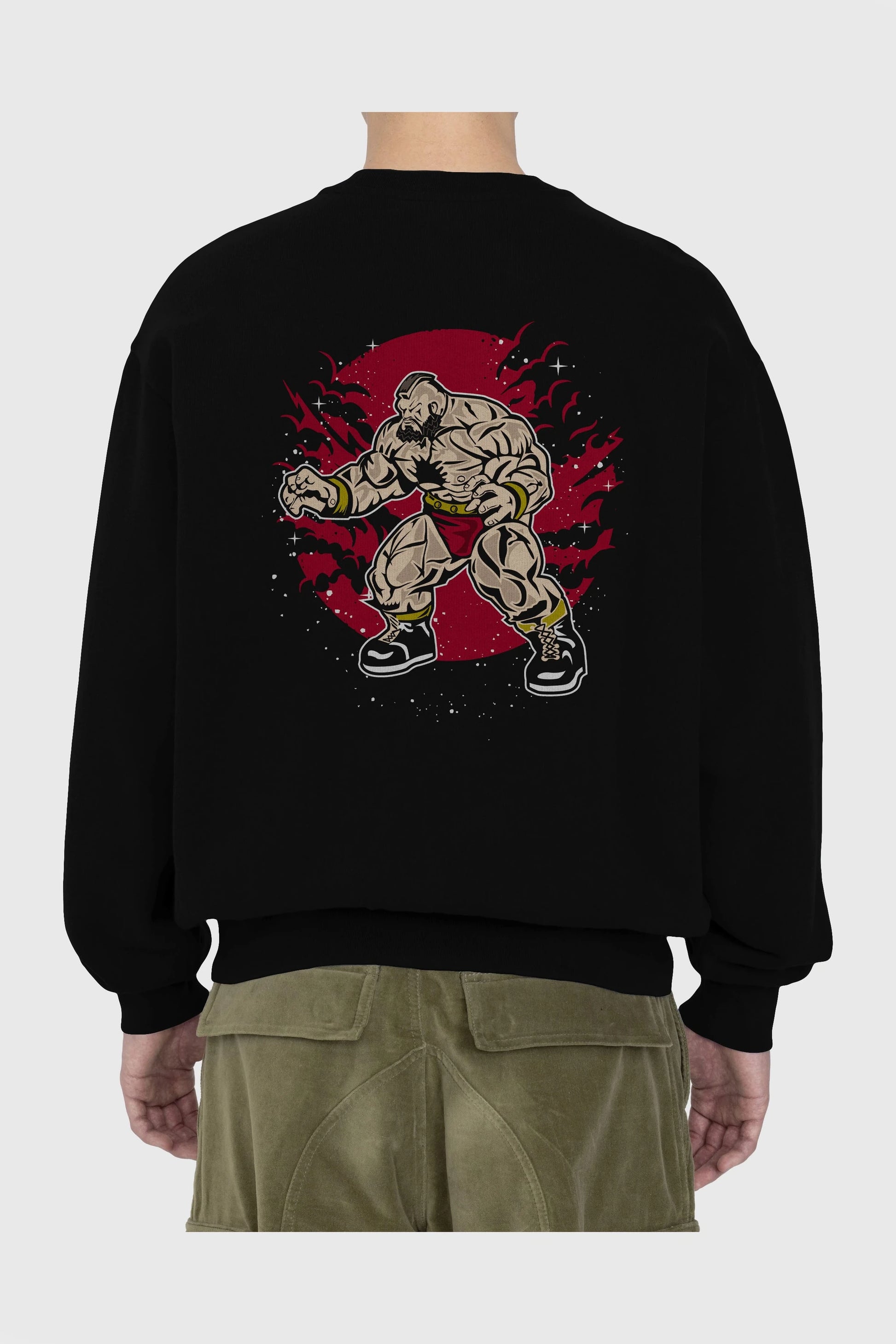 ZANGGIEF Arka Baskılı Oversize Sweatshirt Erkek Kadın Unisex