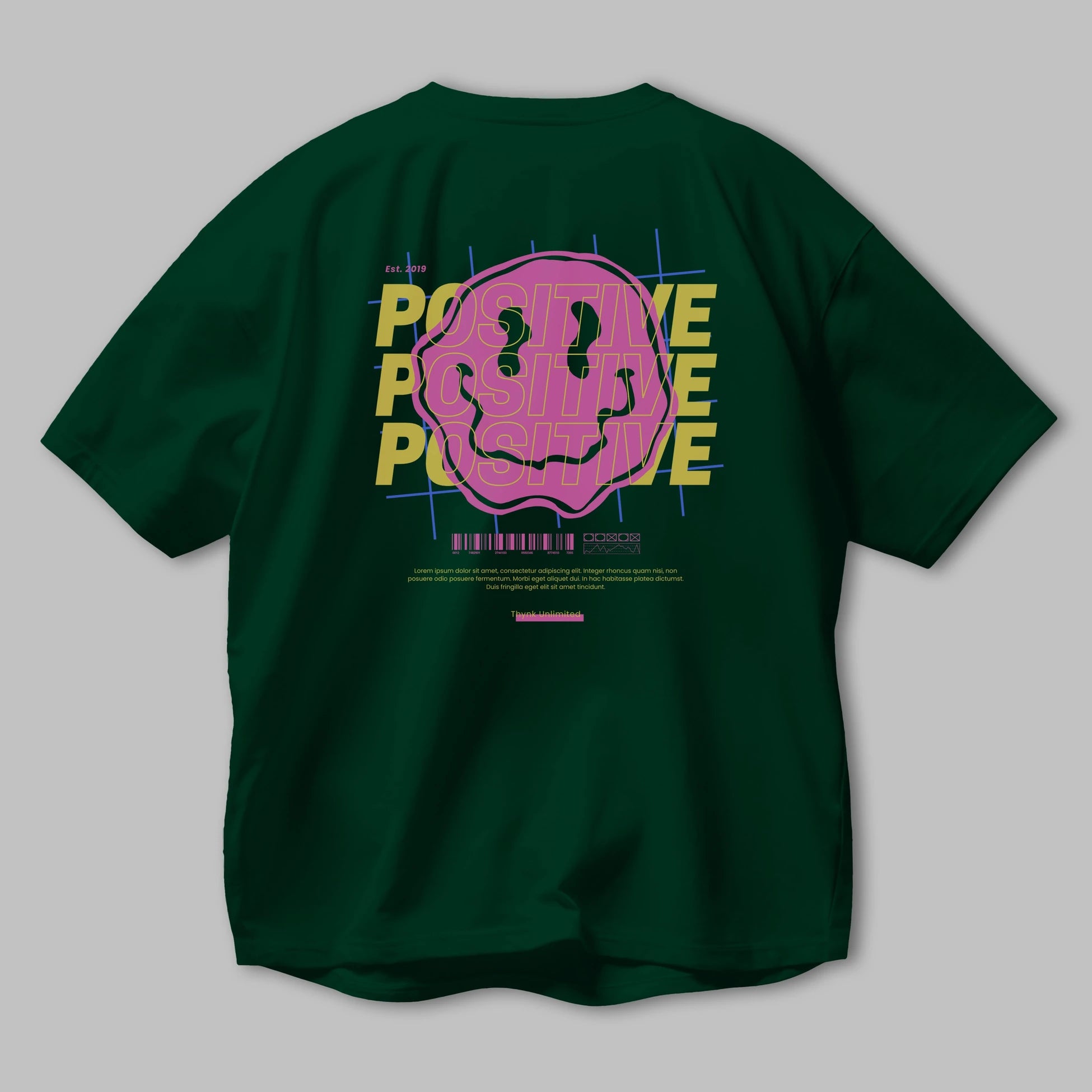 Positive 2 Arka Baskılı Oversize t-shirt Erkek Kadın Unisex