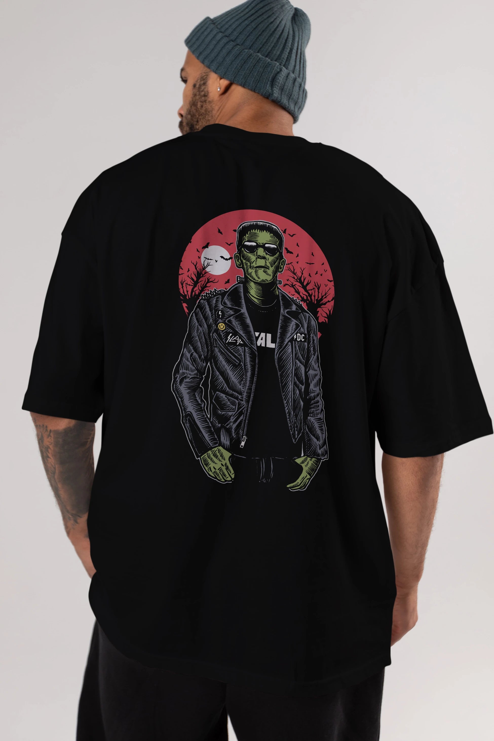 Frank Arka Baskılı Oversize t-shirt Erkek Kadın Unisex %100 Pamuk