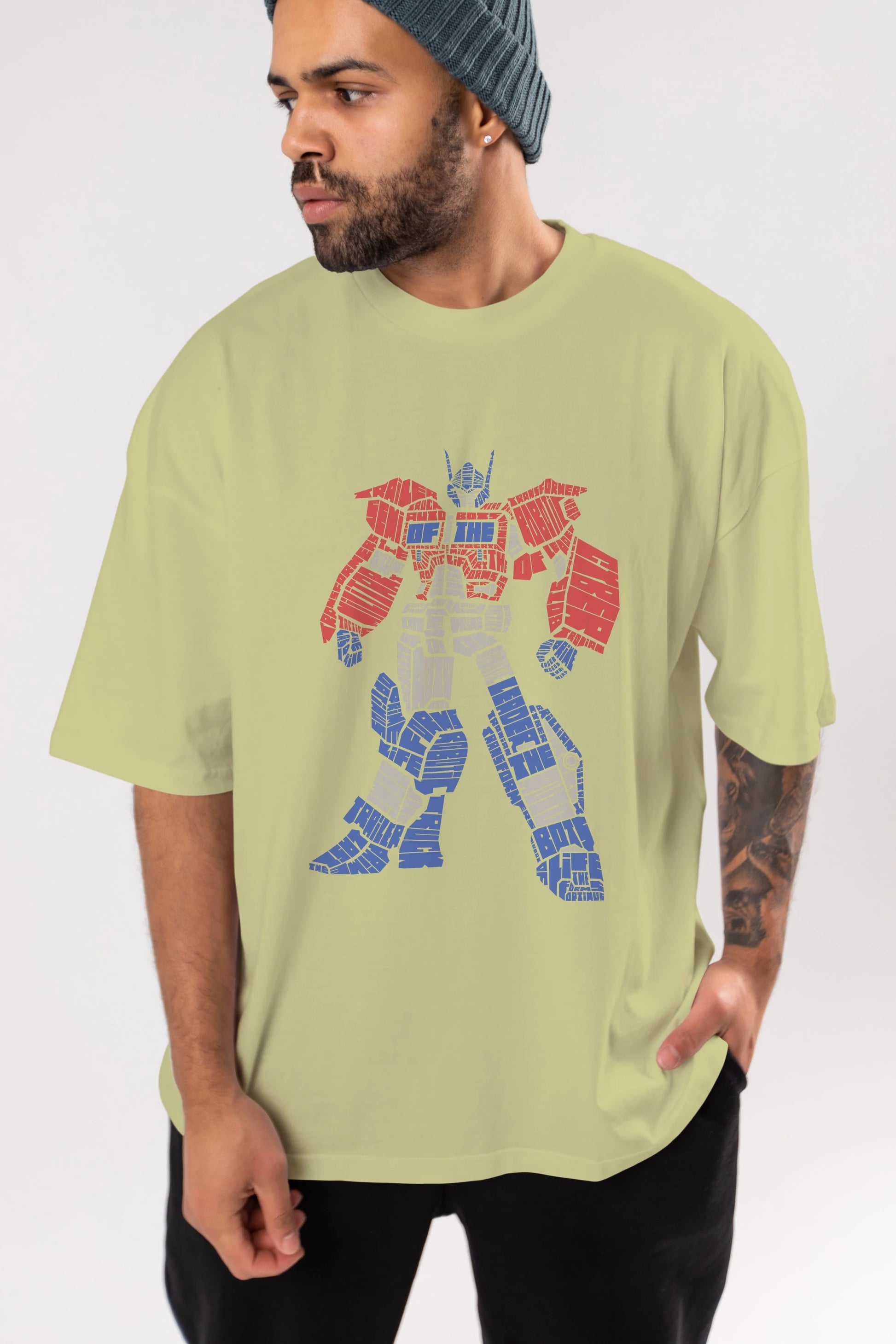 Optimus Prime Ön Baskılı Oversize t-shirt %100 pamuk Erkek Kadın Unisex