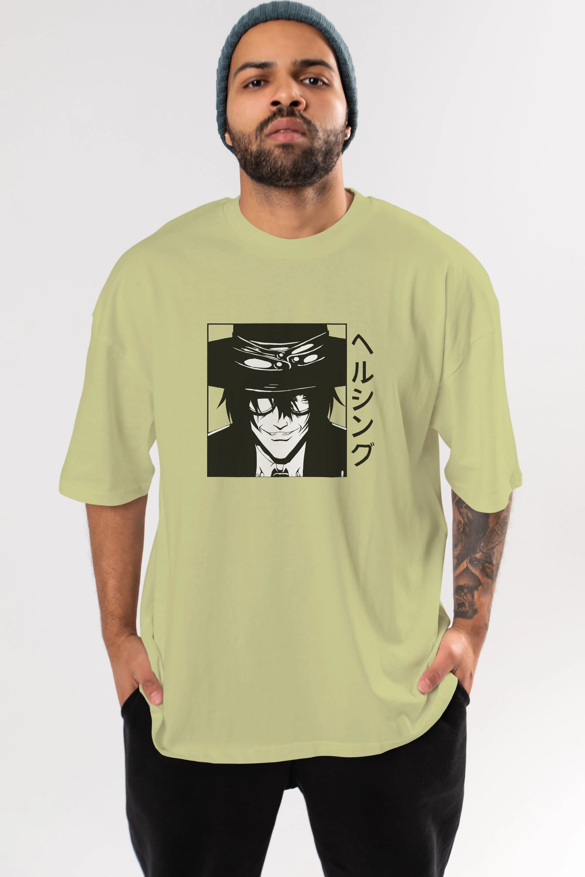 Alucard 1 Anime Ön Baskılı Oversize t-shirt %100 pamuk Erkek Kadın Unisex