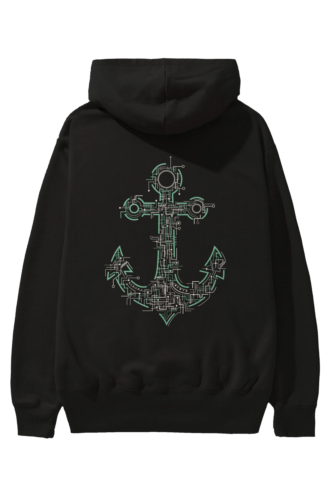 Electric Anchor Arka Baskılı Hoodie Oversize Kapüşonlu Sweatshirt Erkek Kadın Unisex