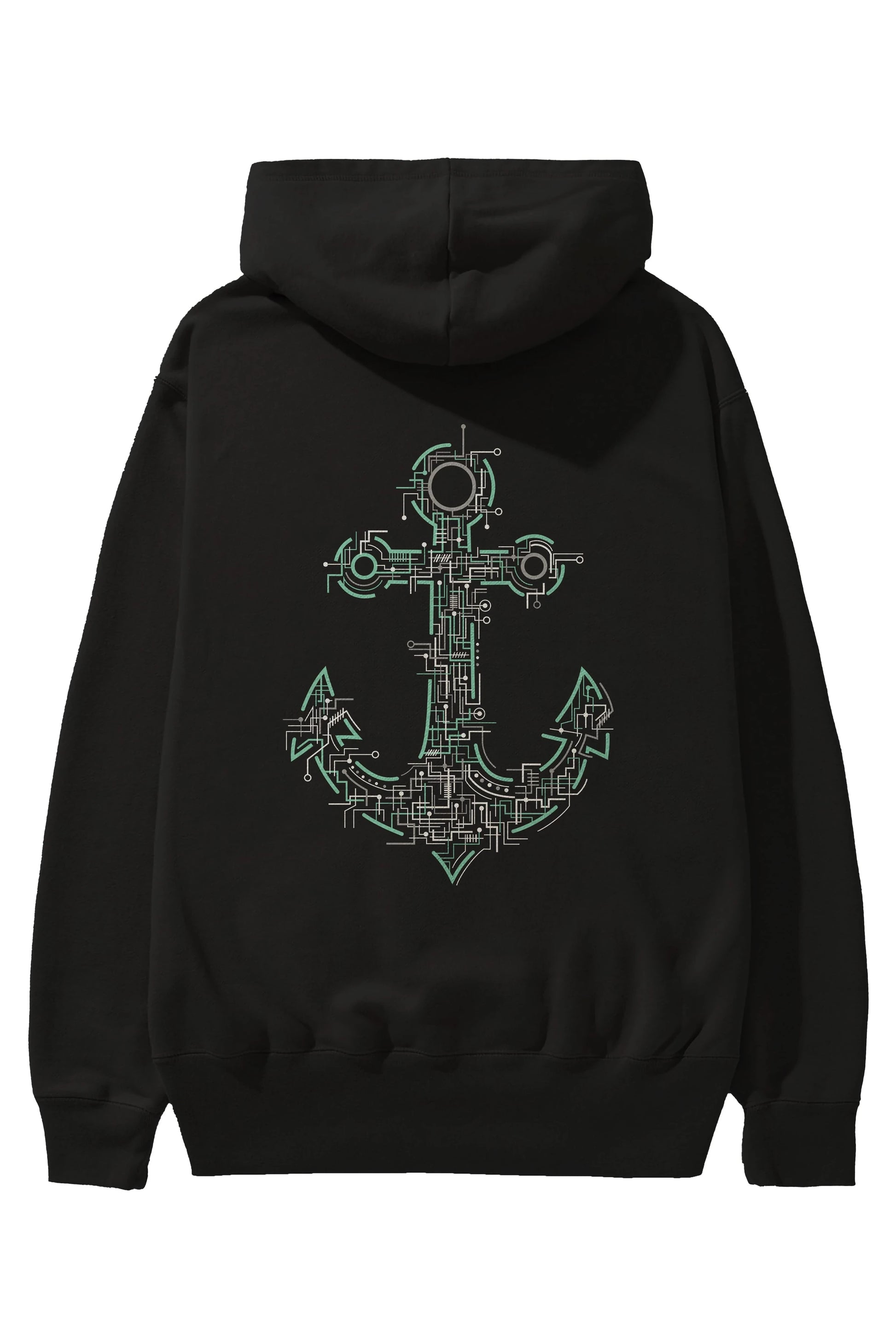 Electric Anchor Arka Baskılı Hoodie Oversize Kapüşonlu Sweatshirt Erkek Kadın Unisex