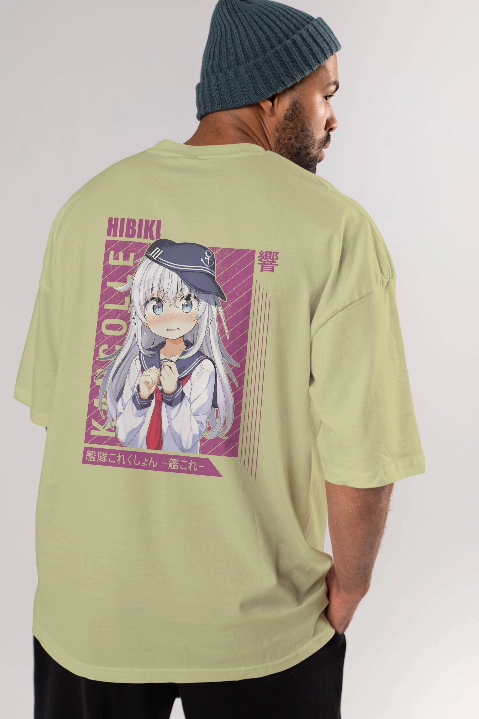 Hibiki 4 Anime Arka Baskılı Oversize t-shirt Erkek Kadın Unisex