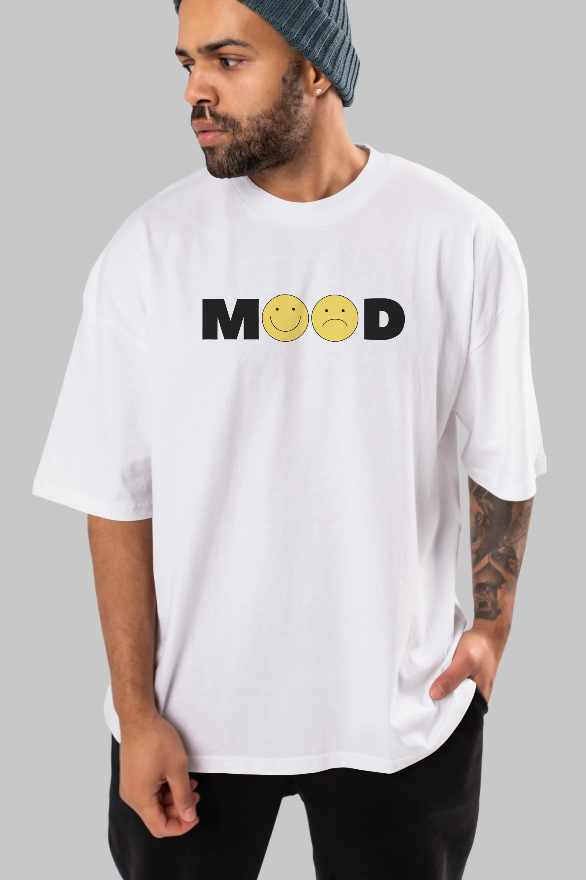 Mood Ön Baskılı Oversize t-shirt Erkek Kadın Unisex